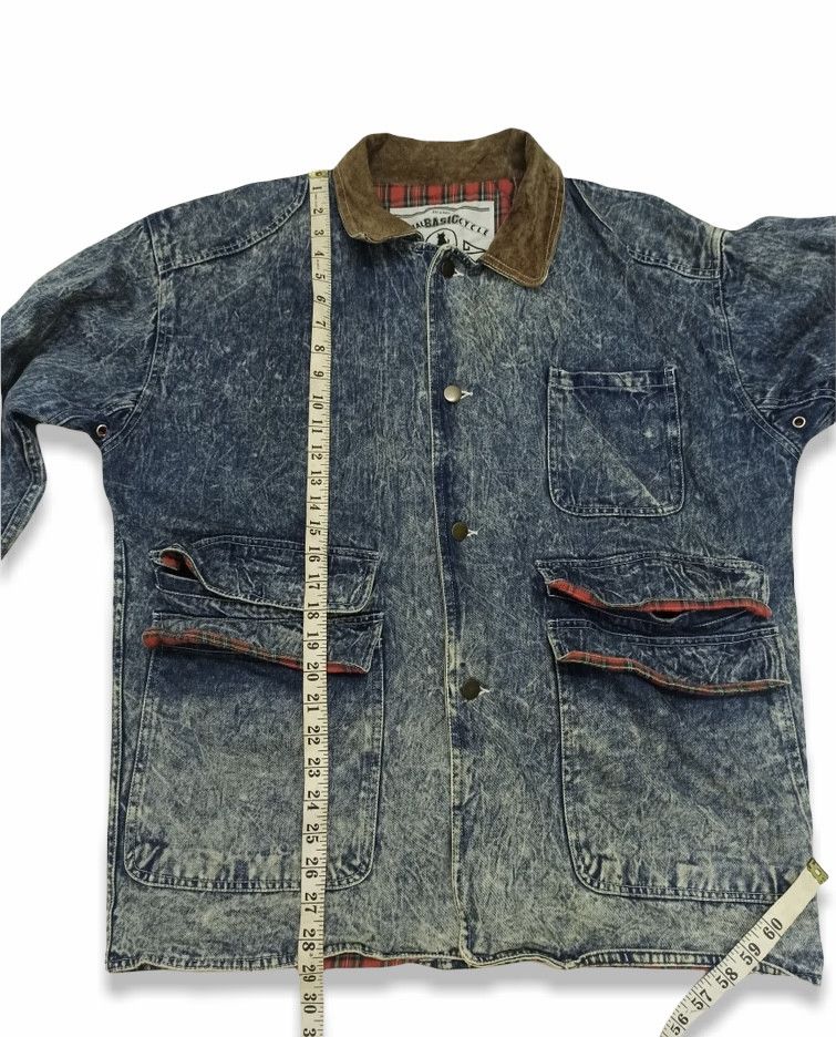 Japanese Brand × Vintage Vintage 90s Yellow Club Distressed Denim Acid Washed Jacket Size US L / EU 52-54 / 3 - 5 Thumbnail