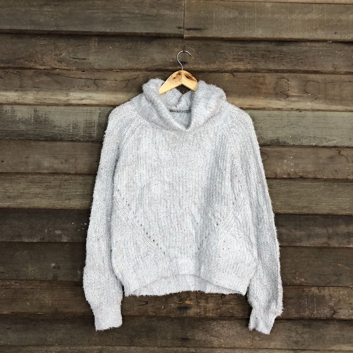 Homespun Knitwear DLL Ray Cassin grey Mohair fur Shag Shaggy Knitwear #c1060 Size US M / EU 48-50 / 2 - 1 Thumbnail