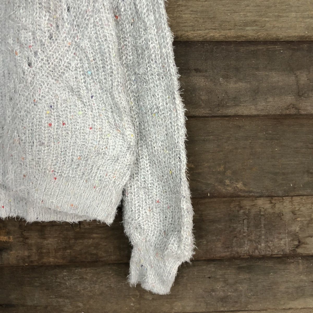 Homespun Knitwear DLL Ray Cassin grey Mohair fur Shag Shaggy Knitwear #c1060 Size US M / EU 48-50 / 2 - 4 Thumbnail