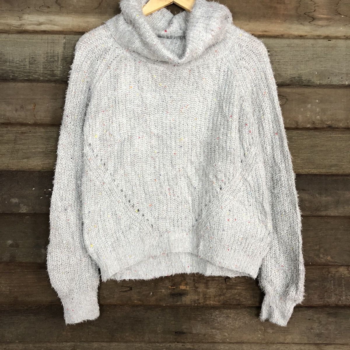 Homespun Knitwear DLL Ray Cassin grey Mohair fur Shag Shaggy Knitwear #c1060 Size US M / EU 48-50 / 2 - 8 Thumbnail