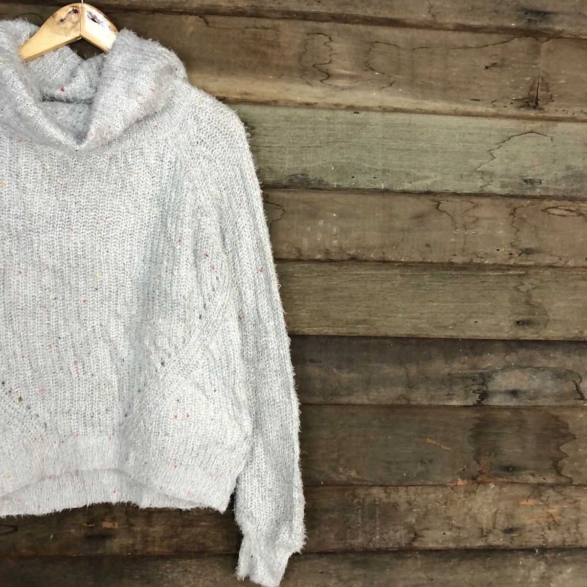 Homespun Knitwear DLL Ray Cassin grey Mohair fur Shag Shaggy Knitwear #c1060 Size US M / EU 48-50 / 2 - 5 Thumbnail