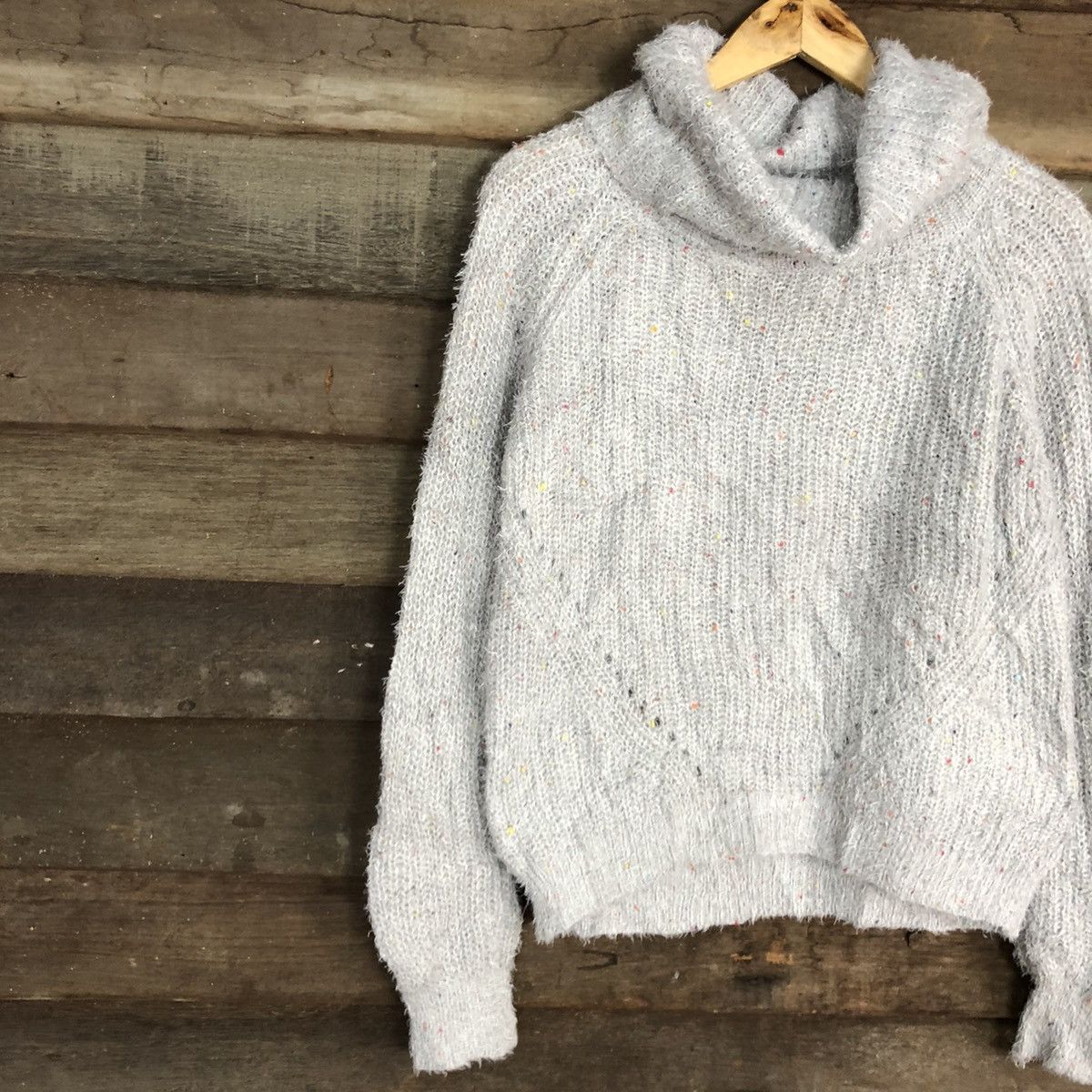 Homespun Knitwear DLL Ray Cassin grey Mohair fur Shag Shaggy Knitwear #c1060 Size US M / EU 48-50 / 2 - 7 Thumbnail