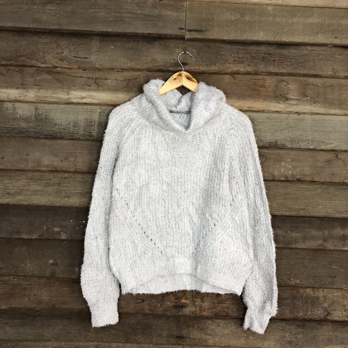 Homespun Knitwear DLL Ray Cassin grey Mohair fur Shag Shaggy Knitwear #c1060 Size US M / EU 48-50 / 2 - 3 Thumbnail