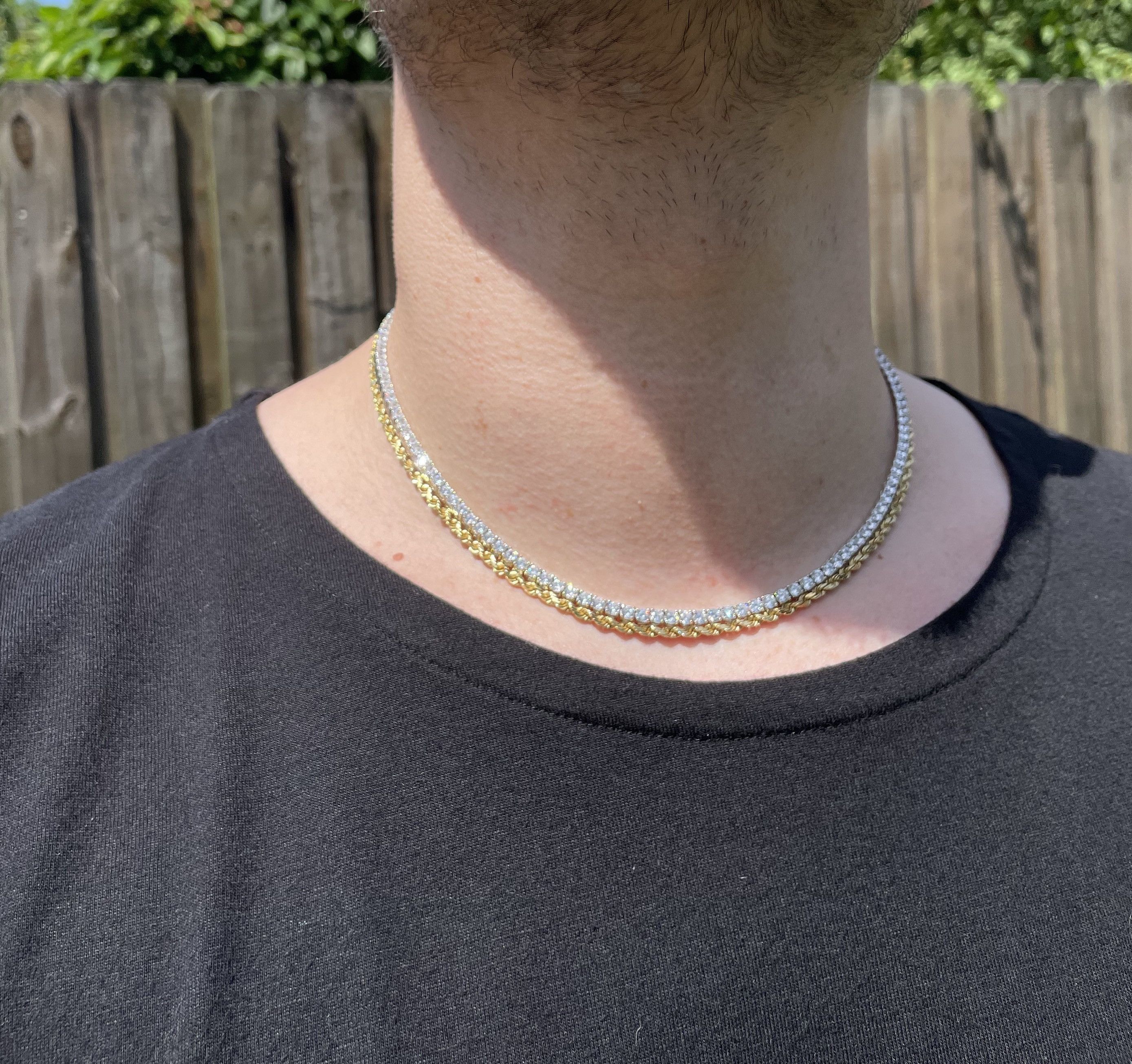 Jewelry 925 Sterling silver 18 inch 3mm Tennis chain VVS Lab CZ Size ONE SIZE - 3 Thumbnail