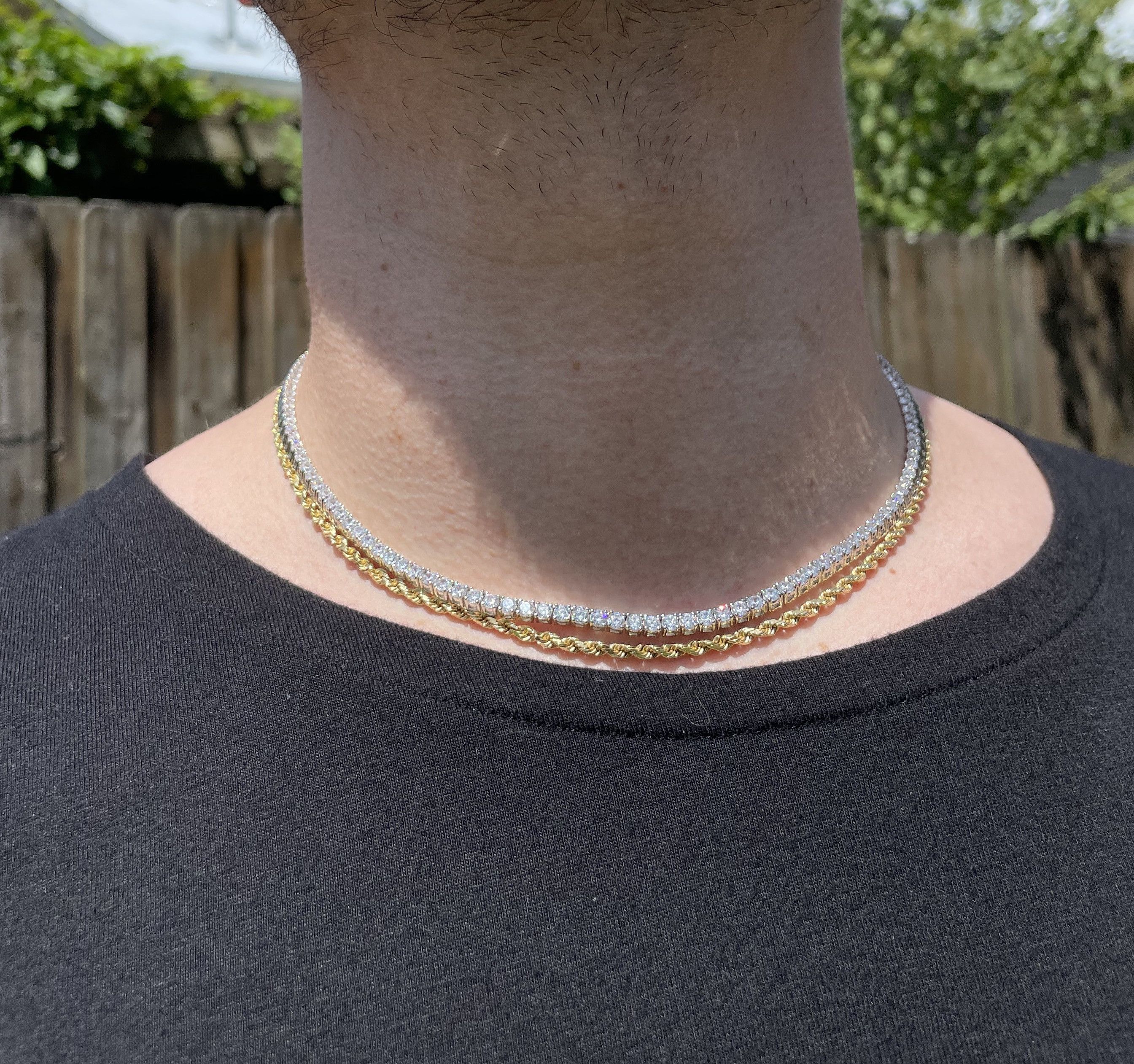 Jewelry 925 Sterling silver 18 inch 3mm Tennis chain VVS Lab CZ Size ONE SIZE - 2 Thumbnail