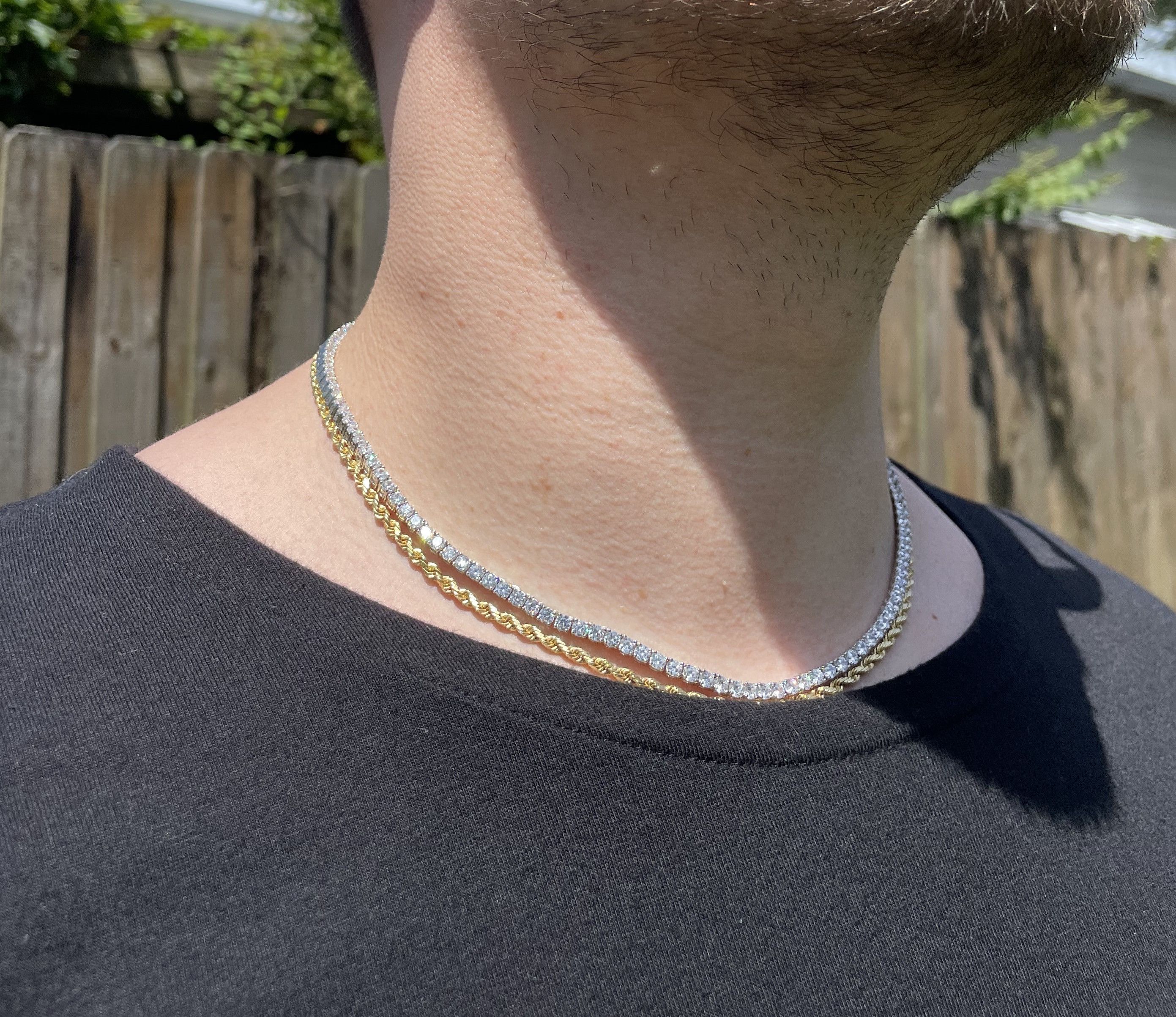 Jewelry 925 Sterling silver 18 inch 3mm Tennis chain VVS Lab CZ Size ONE SIZE - 4 Thumbnail