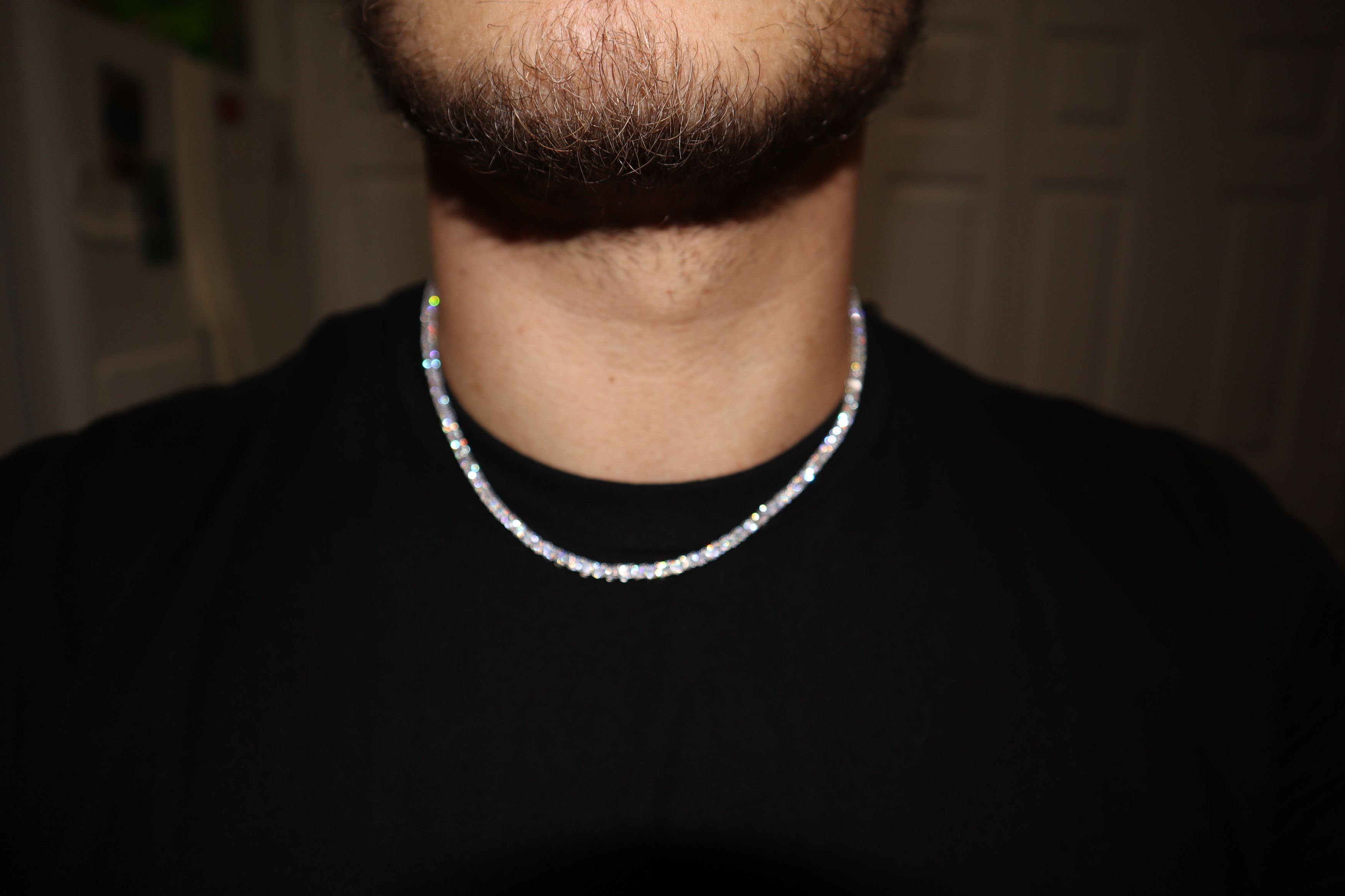 Jewelry 925 Sterling silver 18 inch 3mm Tennis chain VVS Lab CZ Size ONE SIZE - 1 Thumbnail