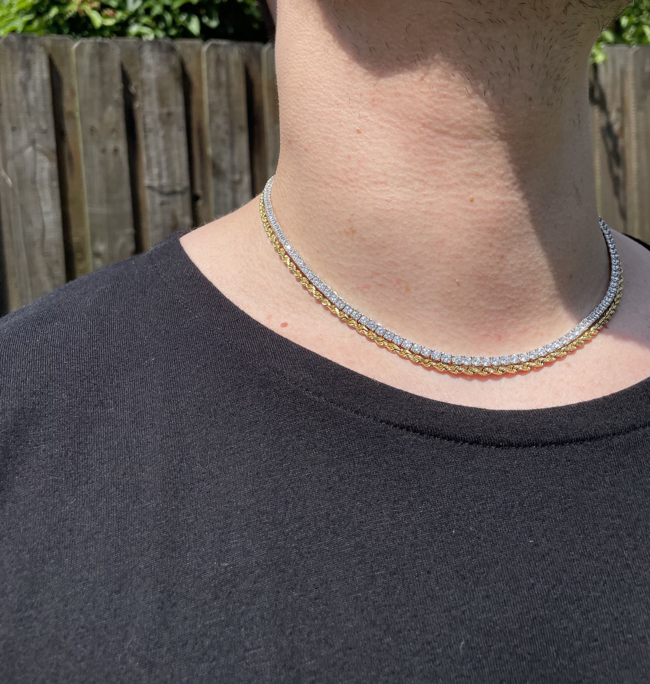 Jewelry 925 Sterling silver 18 inch 3mm Tennis chain VVS Lab CZ Size ONE SIZE - 5 Thumbnail