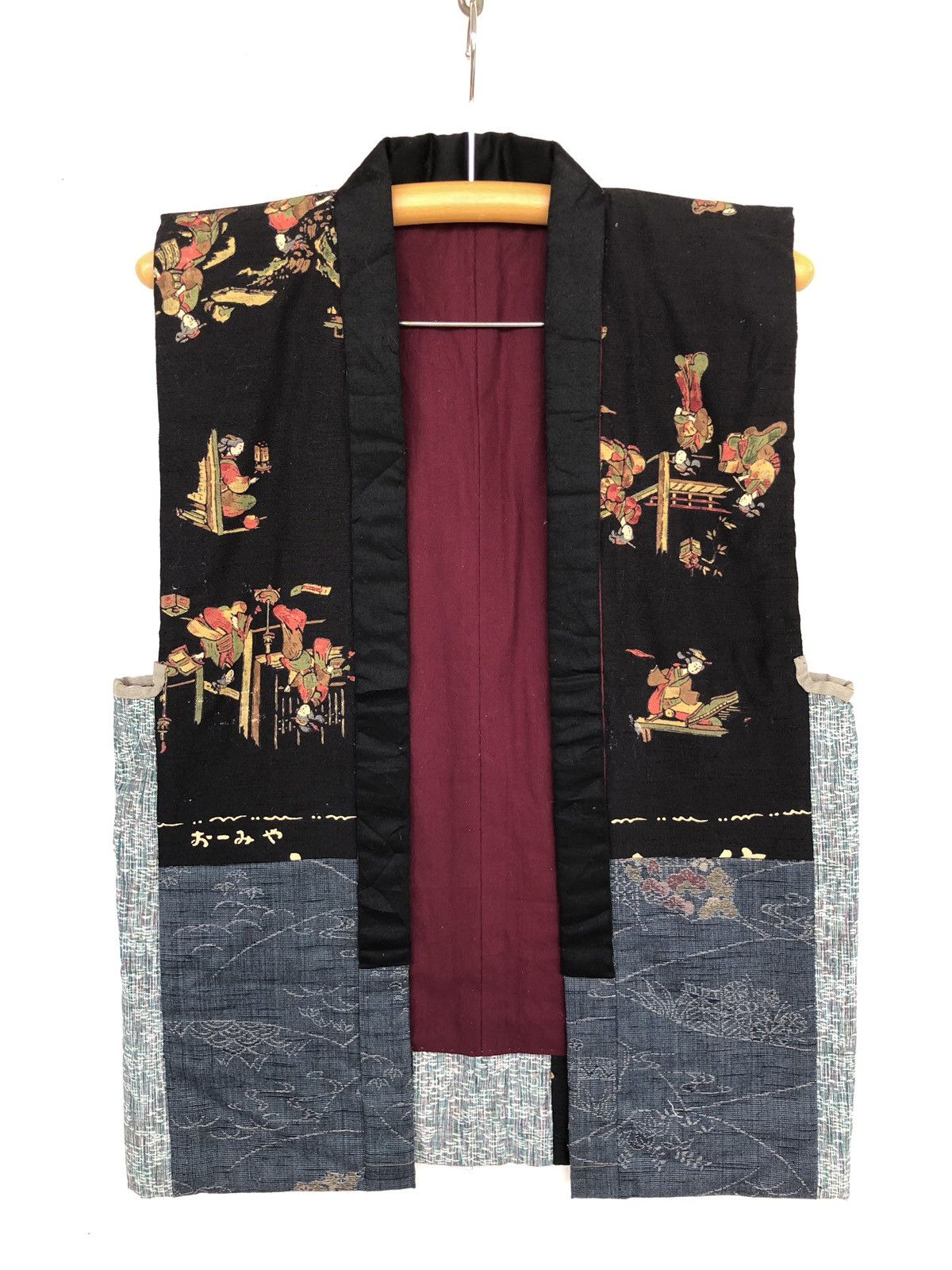 Indigo RARE🔥60s 🇯🇵 Maiko Geisha Indigo Boro Patchwork Vest Size US M / EU 48-50 / 2 - 3 Thumbnail