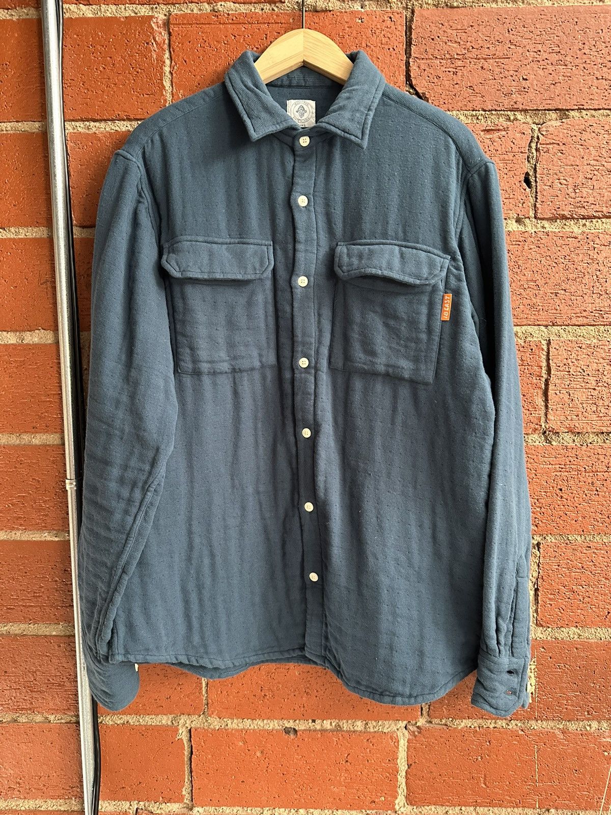image of 18 East Fw20 Field Shirt - Dusty Blue Triple Gauze Cotton, Men's (Size Large)