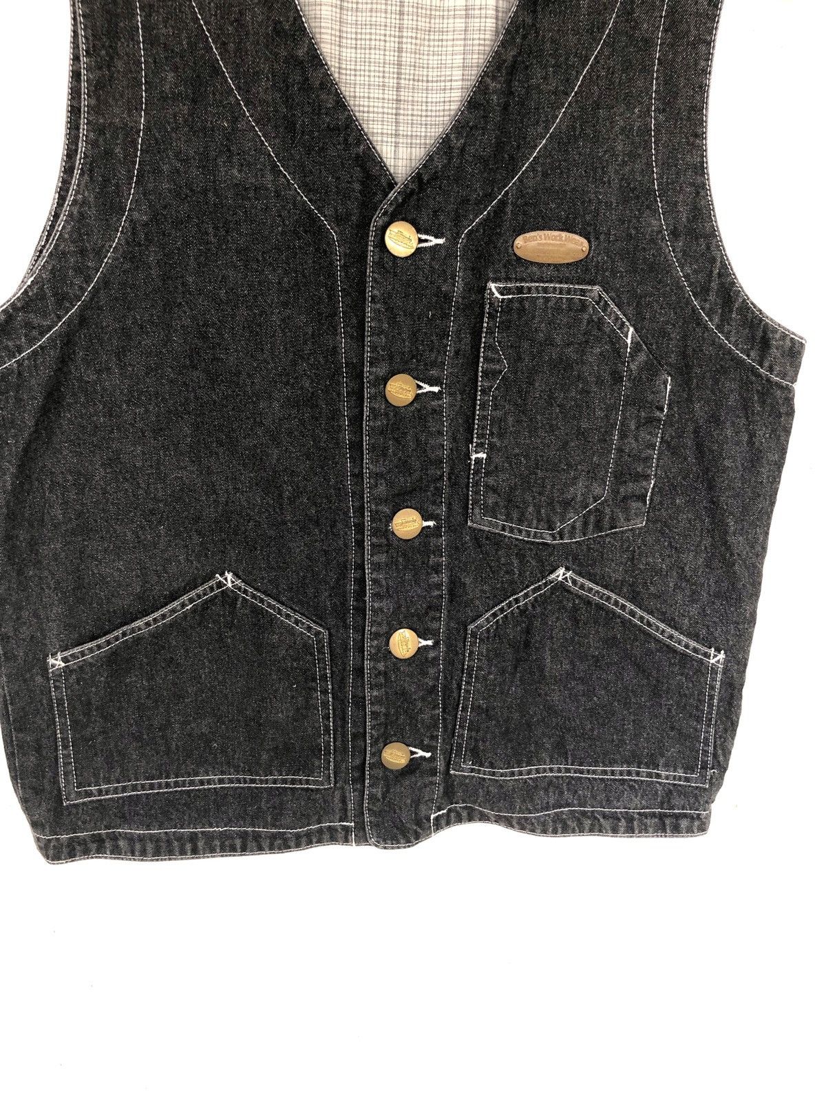 Ben Davis 90s Ben Davies 🇺🇸 Indigo Three Pocket Denim Vests Size US M / EU 48-50 / 2 - 4 Thumbnail