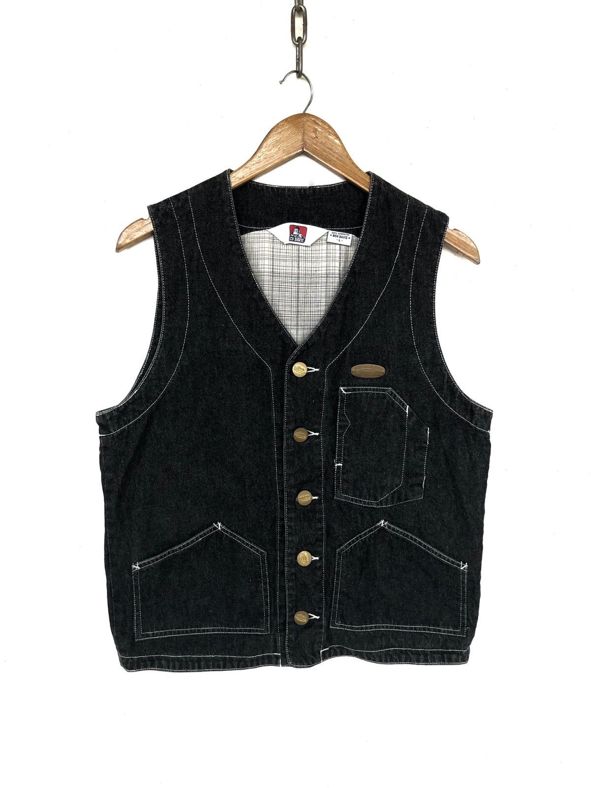 Ben Davis 90s Ben Davies 🇺🇸 Indigo Three Pocket Denim Vests Size US M / EU 48-50 / 2 - 1 Thumbnail