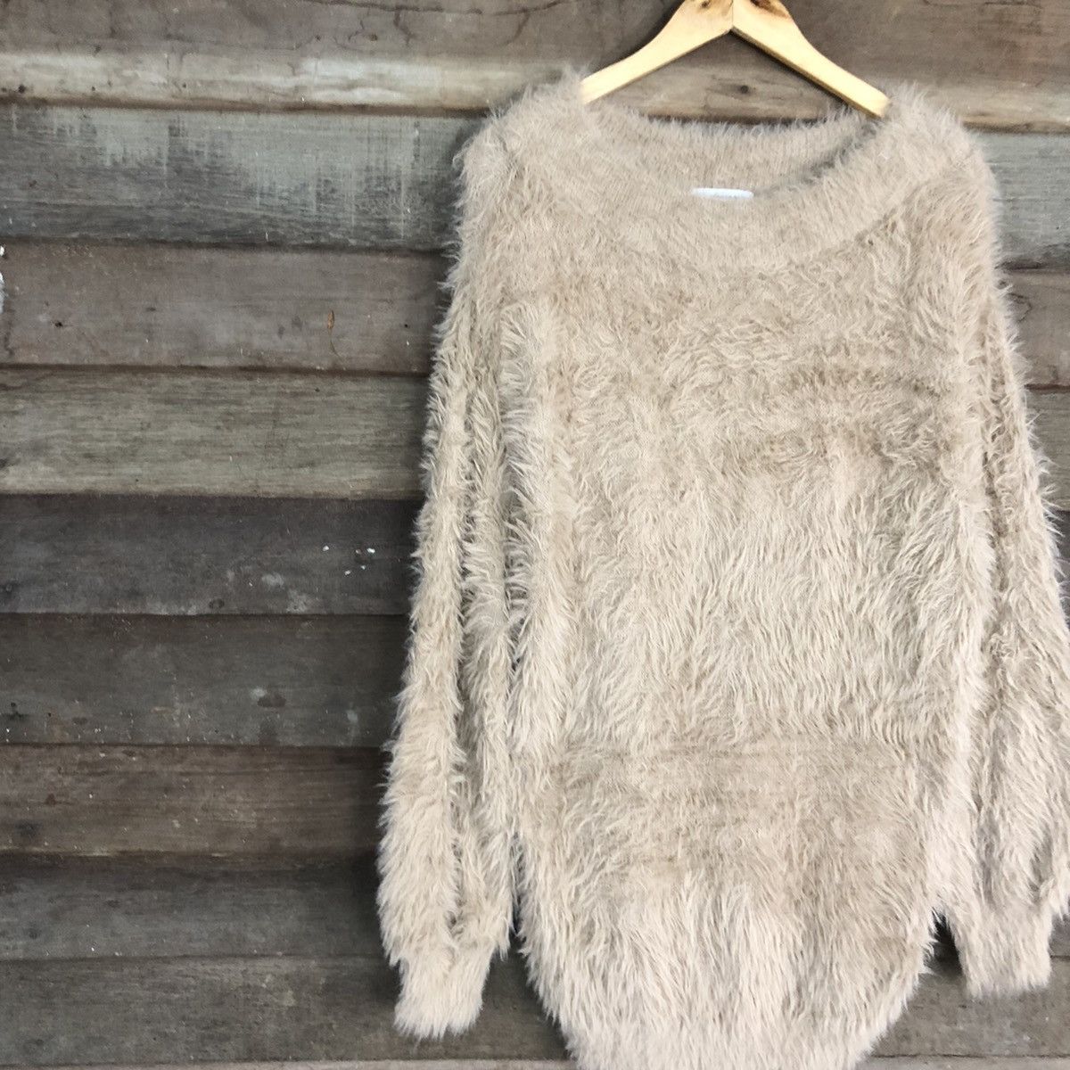 Japanese Brand Jeanasis Brown Mohair Shag Shaggy Knitwear #c1032 Size US XL / EU 56 / 4 - 7 Thumbnail
