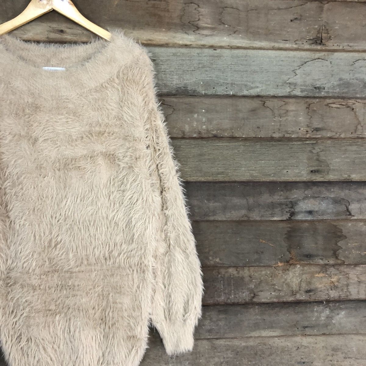 Japanese Brand Jeanasis Brown Mohair Shag Shaggy Knitwear #c1032 Size US XL / EU 56 / 4 - 5 Thumbnail