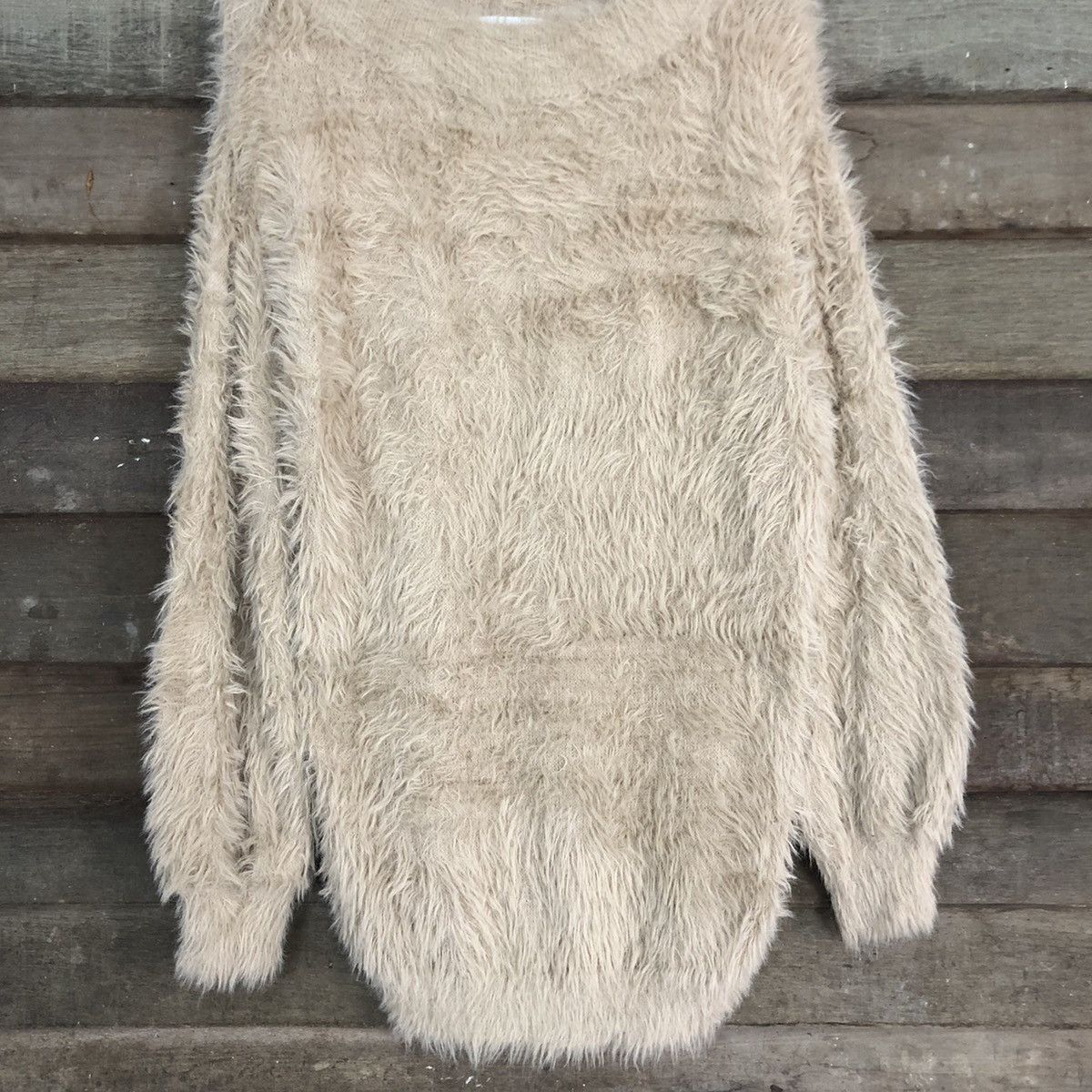 Japanese Brand Jeanasis Brown Mohair Shag Shaggy Knitwear #c1032 Size US XL / EU 56 / 4 - 8 Thumbnail