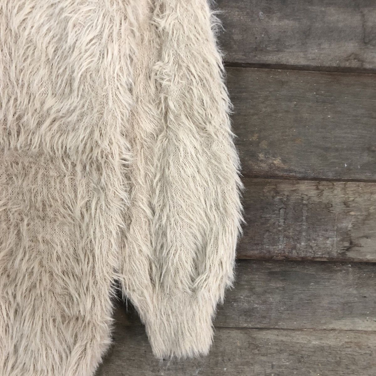 Japanese Brand Jeanasis Brown Mohair Shag Shaggy Knitwear #c1032 Size US XL / EU 56 / 4 - 4 Thumbnail