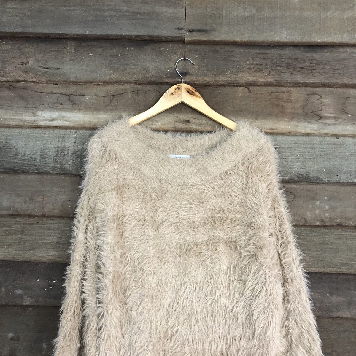 Japanese Brand Jeanasis Brown Mohair Shag Shaggy Knitwear #c1032 Size US XL / EU 56 / 4 - 9 Thumbnail