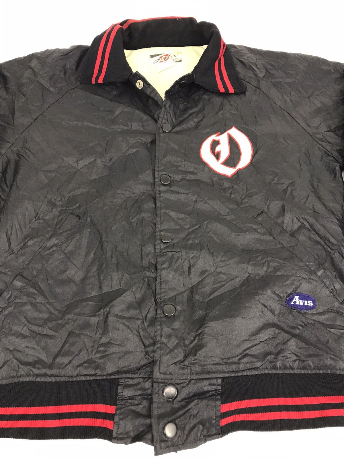 Vintage Vintage 90s Triple Crown Avis Snap Button Varsity Jacket Size US M / EU 48-50 / 2 - 1 Thumbnail