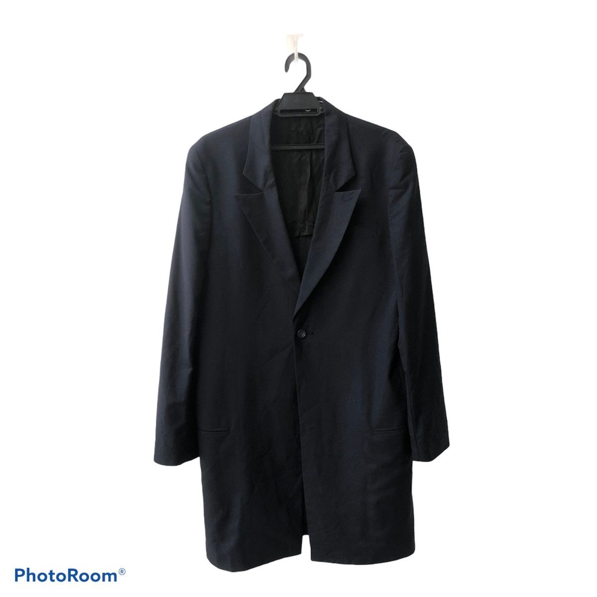 Y's for Men × Yohji Yamamoto 🔥MUST BUY🔥89”Yohji Yamamoto Runway Black Long Coat Size 38S - 4 Thumbnail