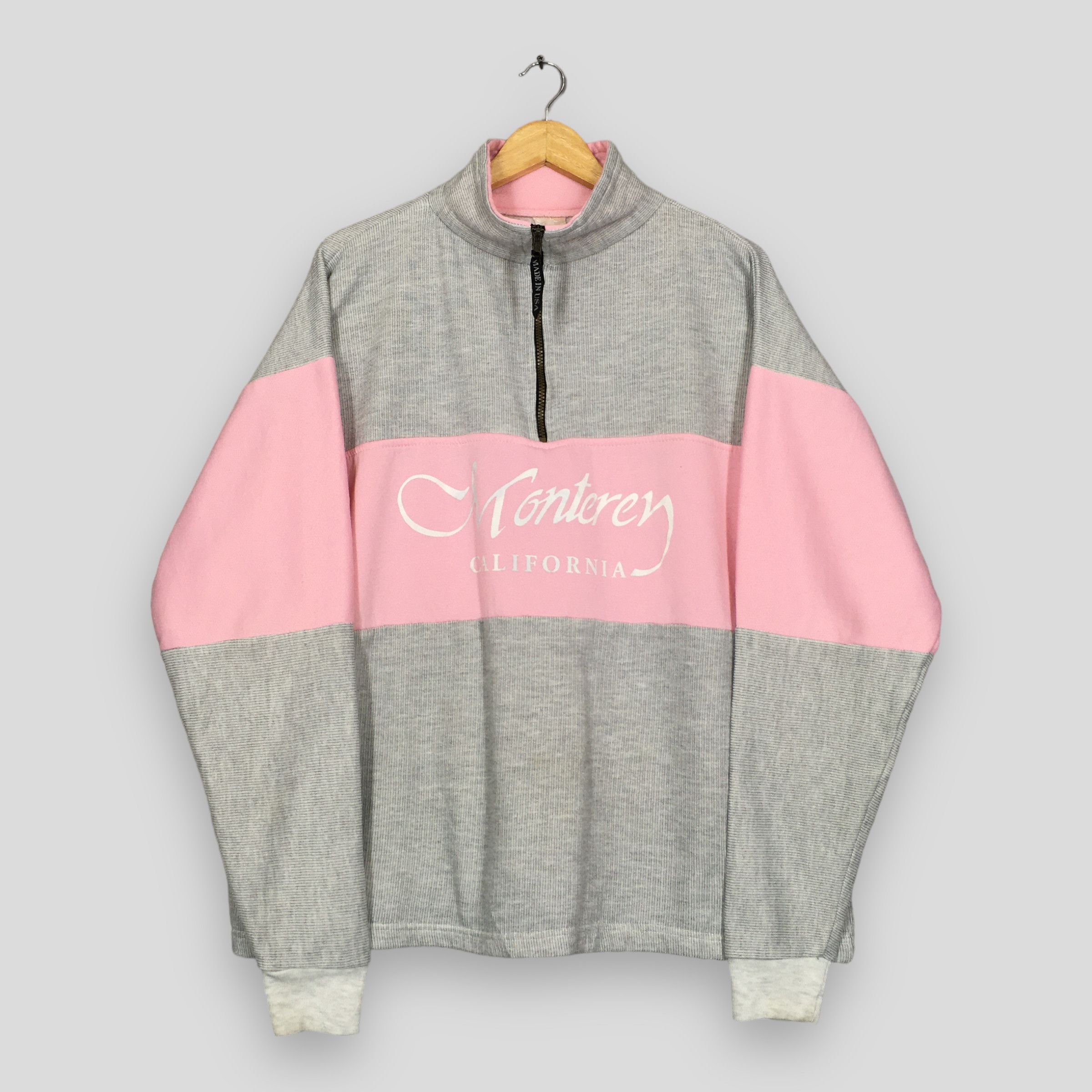 Vintage Vintage 90s Monterey California Half Zipper Sweatshirt Large Size US L / EU 52-54 / 3 - 1 Thumbnail