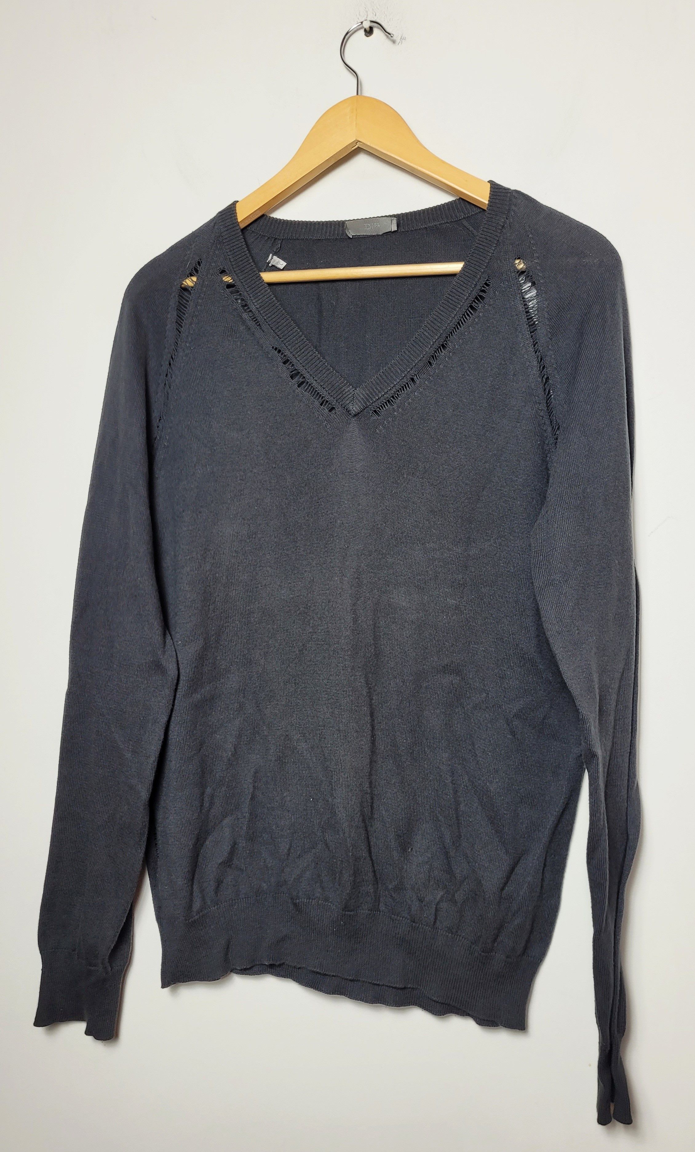 Dior × Hedi Slimane Dior x Hedi Slimane RARE distressed sweater F/W 2007 Size US L / EU 52-54 / 3 - 1 Thumbnail