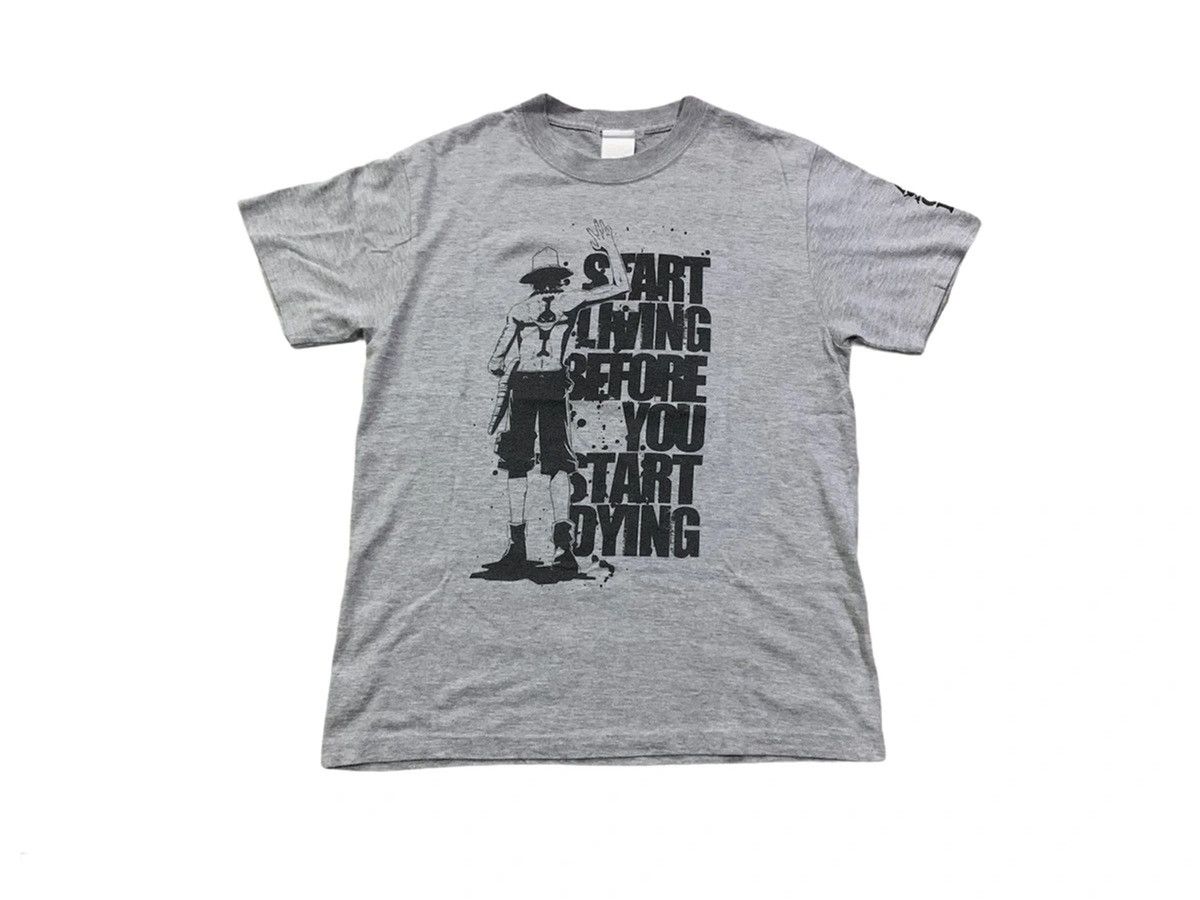 image of Anima x One Piece Japanese Anime Manga Cospa One Piece Ace Tshirt in Grey, Men's (Size Medium)