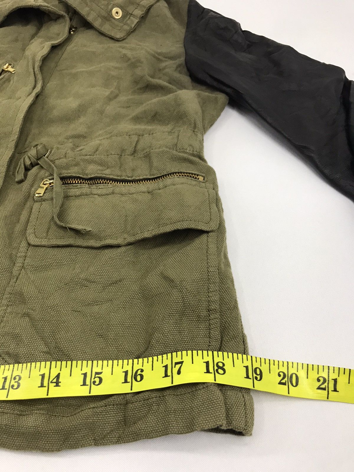 Zara Zara Mix Leather jacket Military Style Tactical Design Size US S / EU 44-46 / 1 - 7 Thumbnail