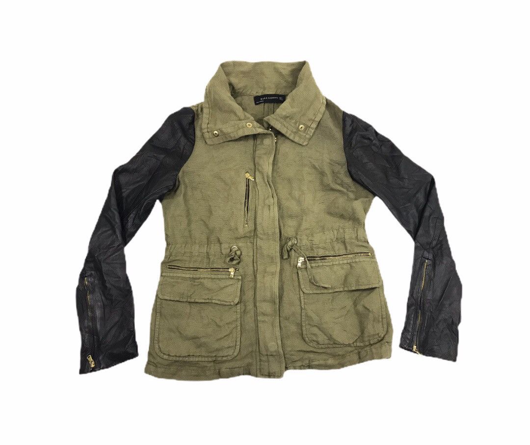 Zara Zara Mix Leather jacket Military Style Tactical Design Size US S / EU 44-46 / 1 - 1 Thumbnail