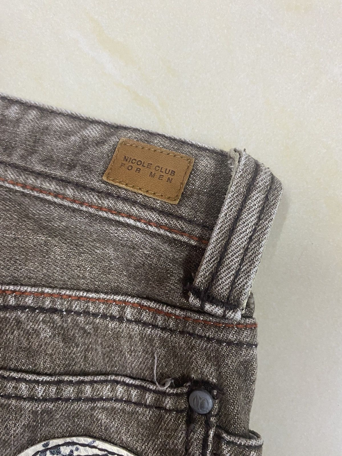 If Six Was Nine × KMRii × Nicole Club Japanese Brand NCFM Snake Skin Lining Flared Denim Size US 31 - 9 Thumbnail