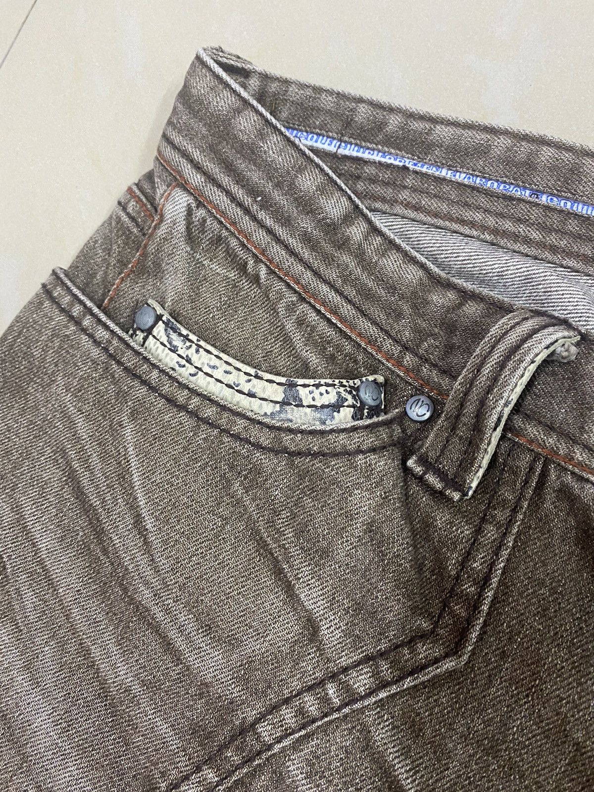 If Six Was Nine × KMRii × Nicole Club Japanese Brand NCFM Snake Skin Lining Flared Denim Size US 31 - 4 Thumbnail