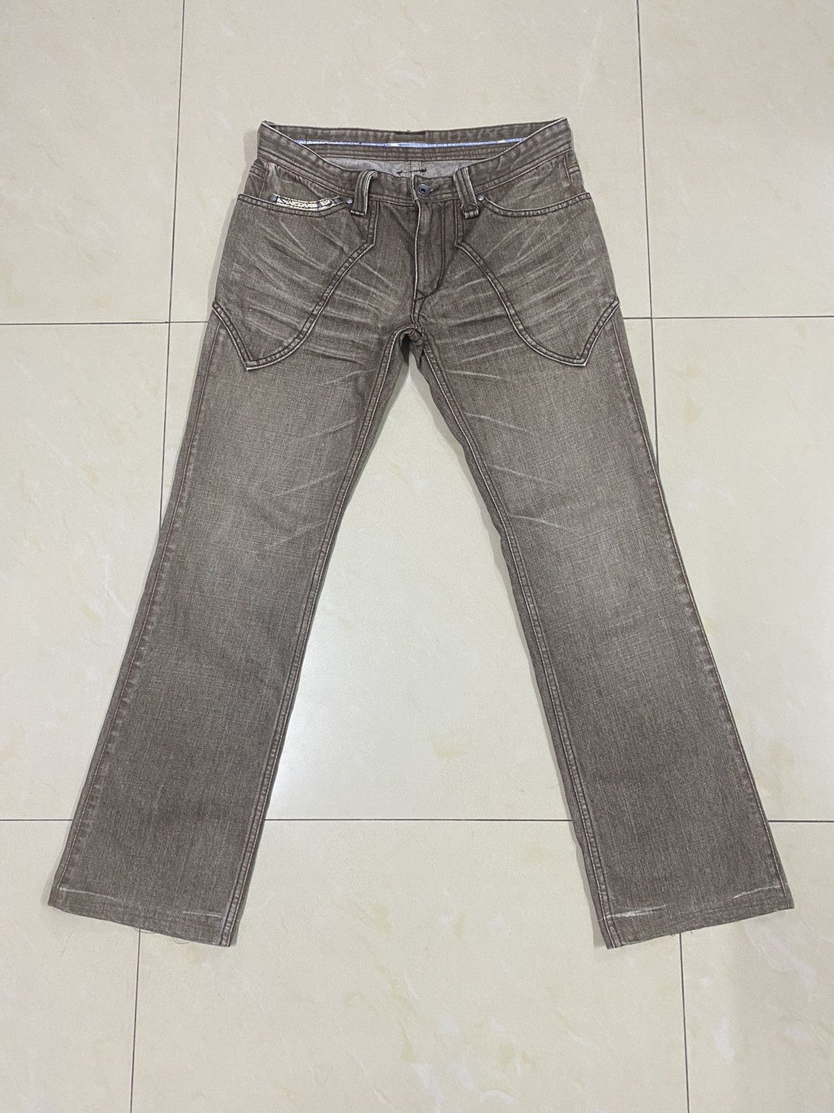 If Six Was Nine × KMRii × Nicole Club Japanese Brand NCFM Snake Skin Lining Flared Denim Size US 31 - 1 Thumbnail