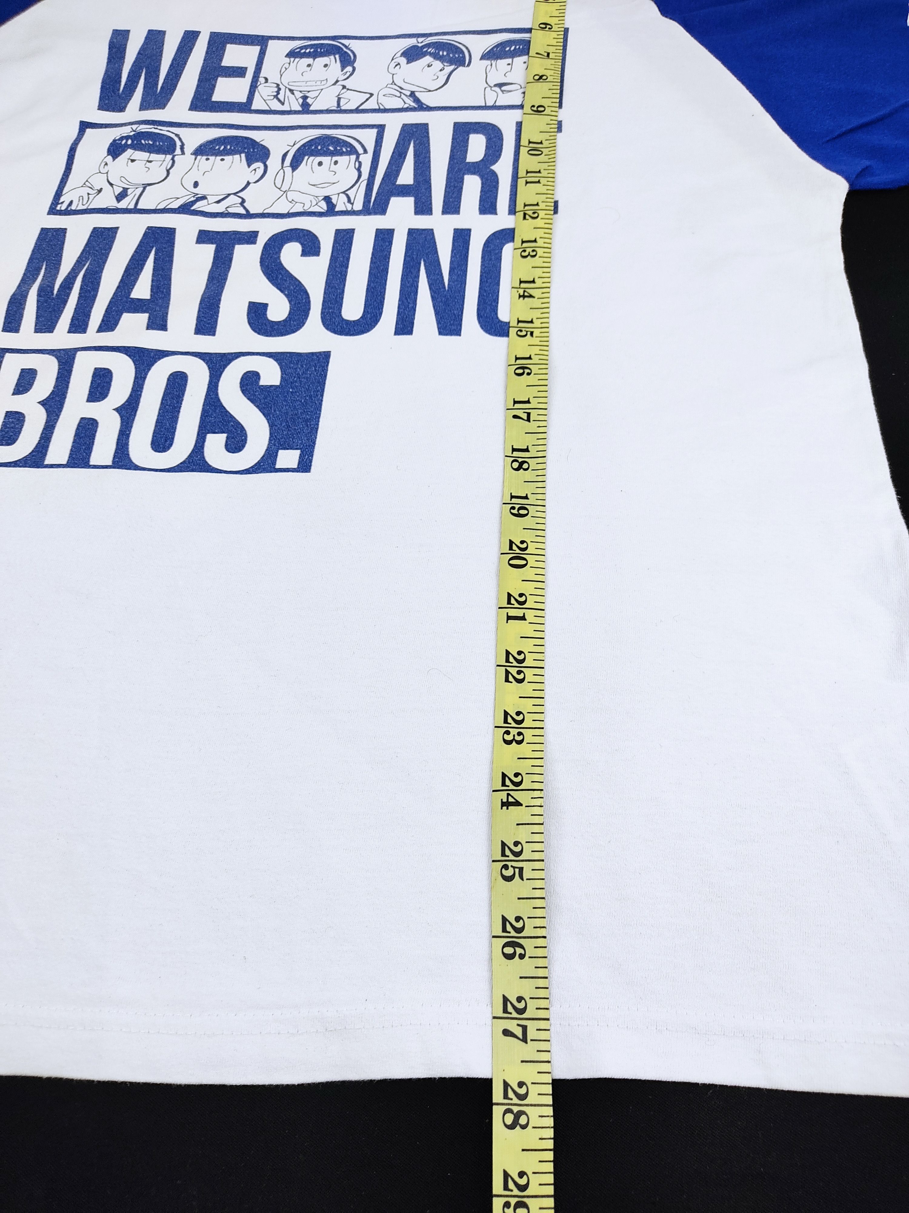 Anime We Are Matsuno Bros Raglan White Blue Sleeve Comic Anime Size US L / EU 52-54 / 3 - 6 Thumbnail
