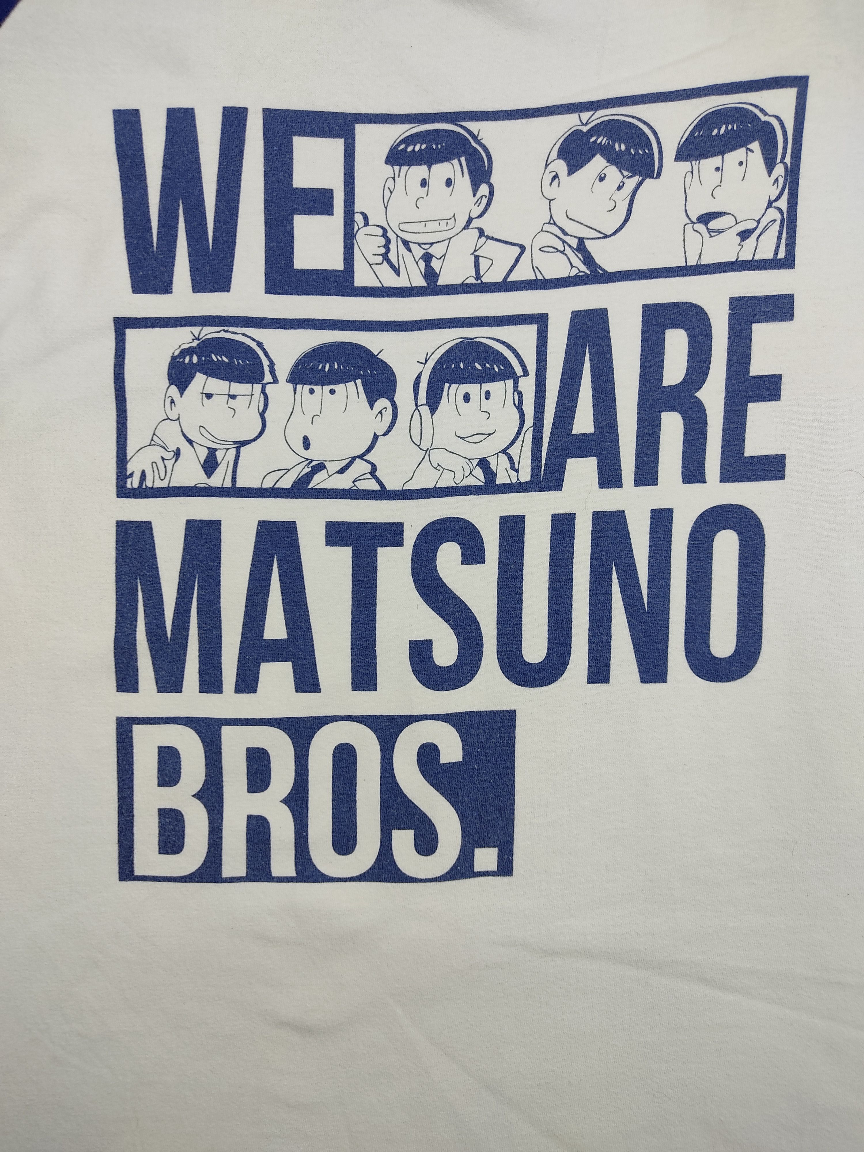 Anime We Are Matsuno Bros Raglan White Blue Sleeve Comic Anime Size US L / EU 52-54 / 3 - 3 Thumbnail