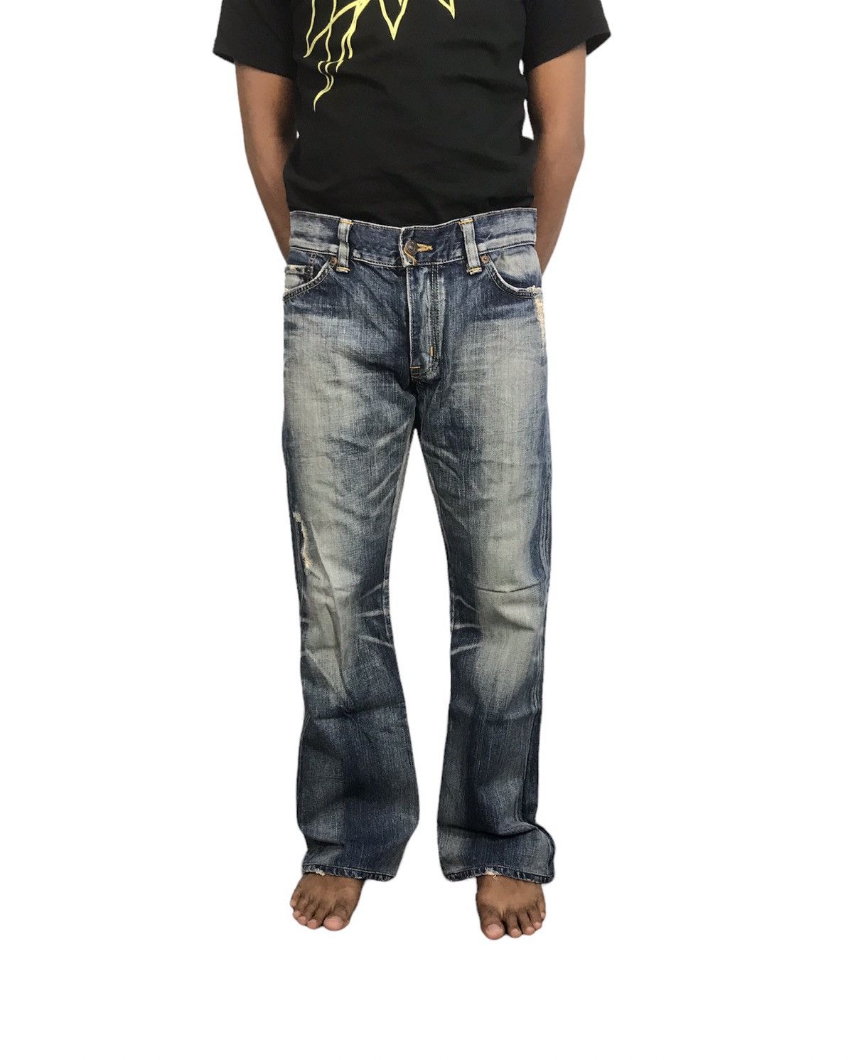 Edwin × Vintage Vintage Edwin Lot 503 Ladies Boot Cut Style Distressed Denim Size US 31 - 15 Thumbnail