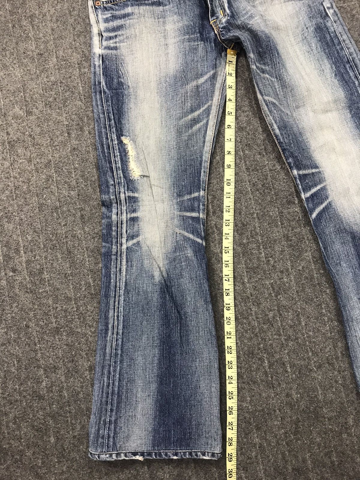 Edwin × Vintage Vintage Edwin Lot 503 Ladies Boot Cut Style Distressed Denim Size US 31 - 8 Thumbnail