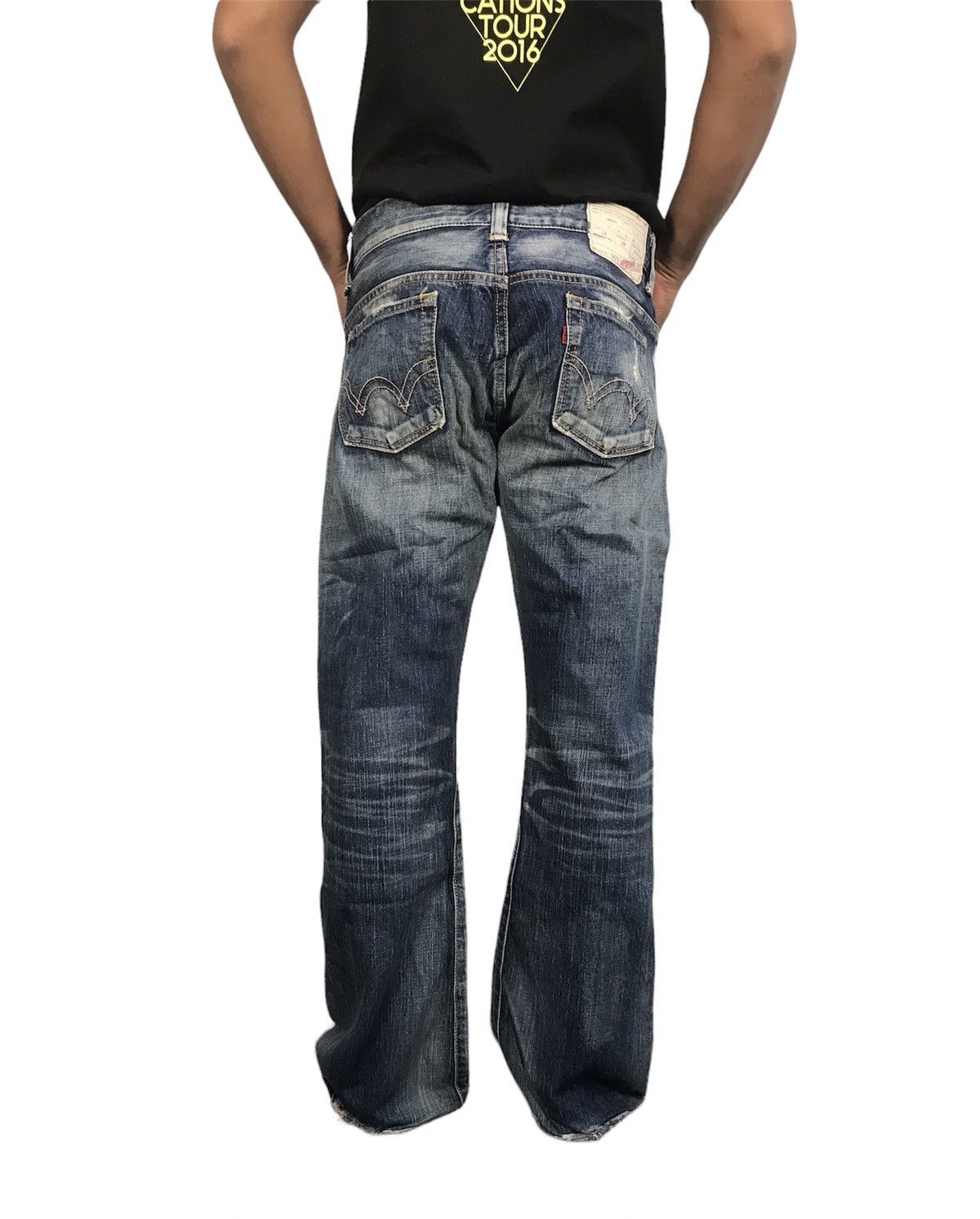 Edwin × Vintage Vintage Edwin Lot 503 Ladies Boot Cut Style Distressed Denim Size US 31 - 16 Thumbnail