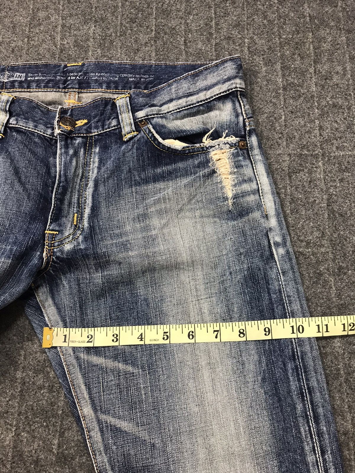Edwin × Vintage Vintage Edwin Lot 503 Ladies Boot Cut Style Distressed Denim Size US 31 - 10 Thumbnail