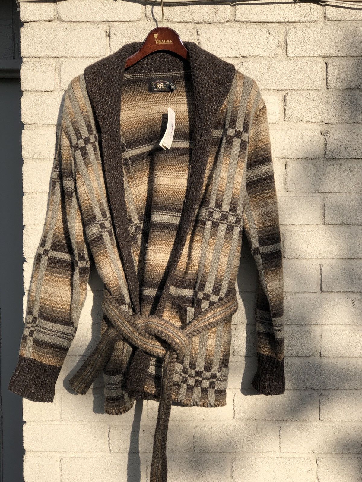 RRL Ralph Lauren NWT RRL Ranch Shawl Cardigan Multicolor Hand Knit Double RL Size US L / EU 52-54 / 3 - 1 Thumbnail