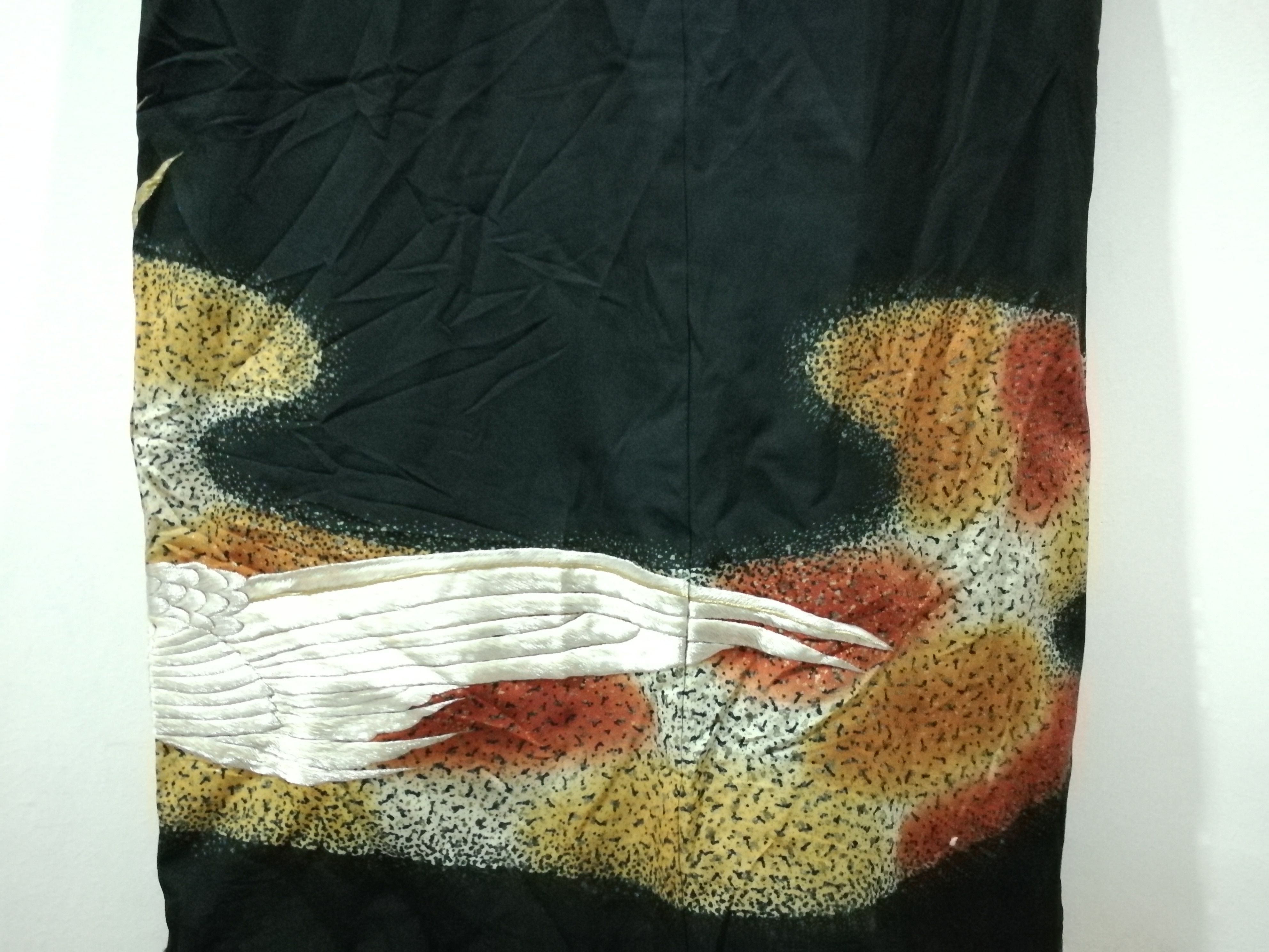 Japanese Brand Very Rare Kimono Crane Bird Embroidery Haori Yukata Komon Size US XL / EU 56 / 4 - 8 Thumbnail