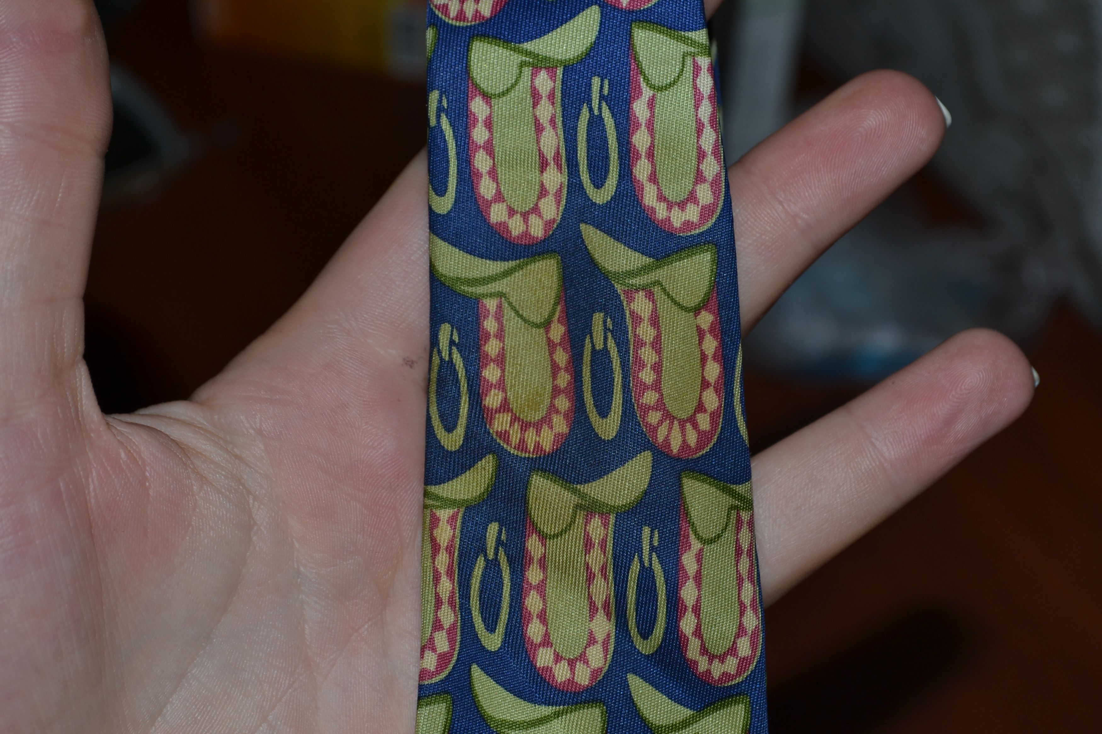 Gucci GUCCI Tie Silk Logo Green Blue Horse 90s GG Size ONE SIZE - 7 Thumbnail