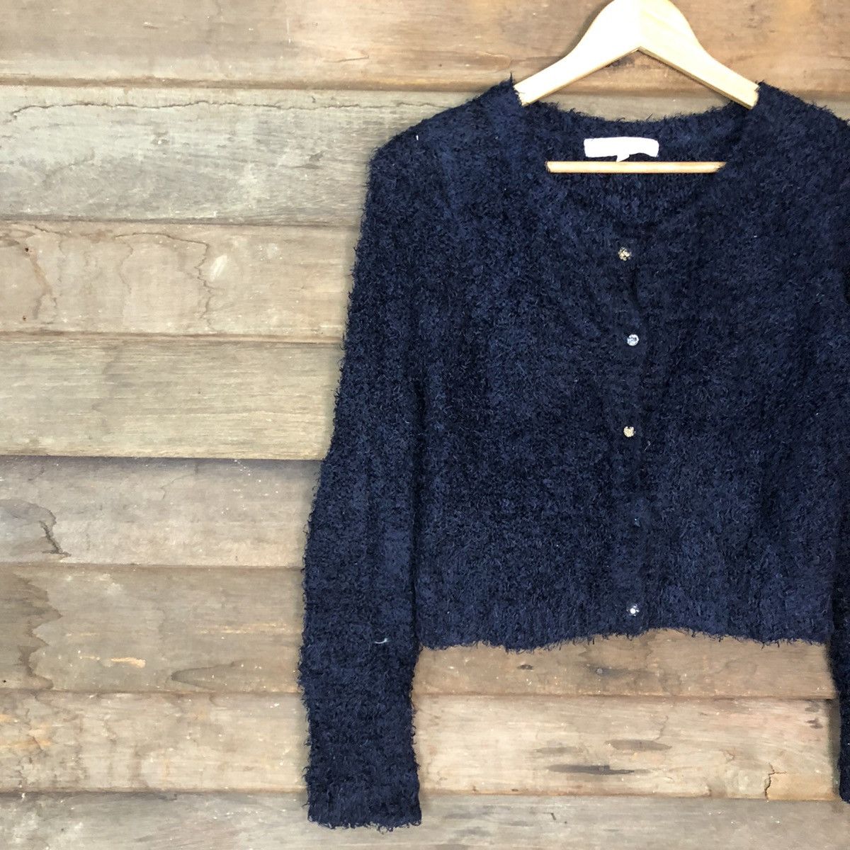 Homespun Knitwear MercuryDuo Dark Blue fur Mohair Shag Shaggy knitwear #c1048 Size M / US 6-8 / IT 42-44 - 7 Thumbnail