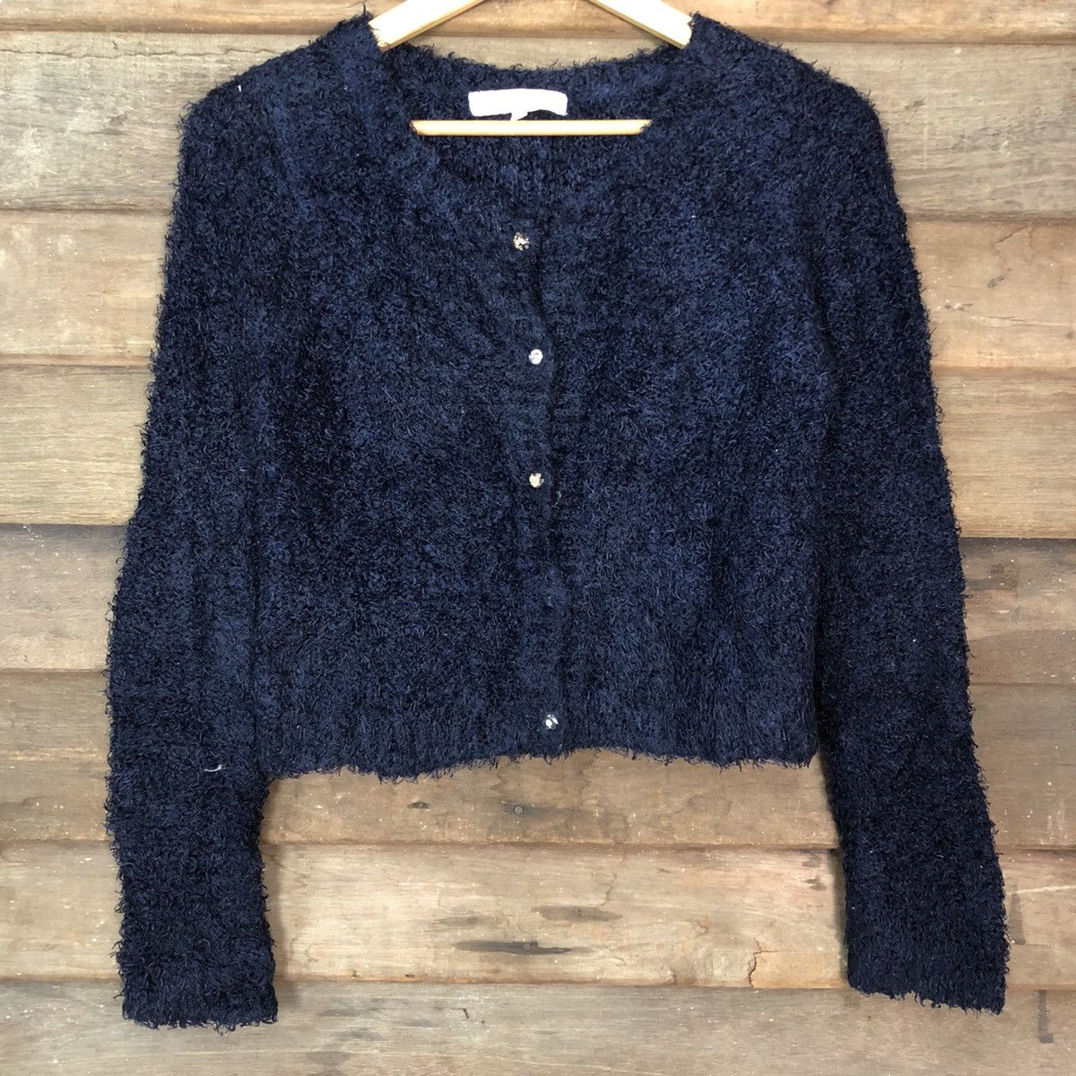 Homespun Knitwear MercuryDuo Dark Blue fur Mohair Shag Shaggy knitwear #c1048 Size M / US 6-8 / IT 42-44 - 8 Thumbnail