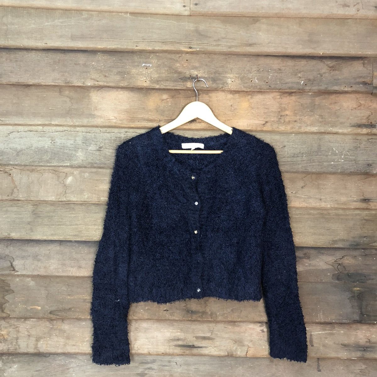 Homespun Knitwear MercuryDuo Dark Blue fur Mohair Shag Shaggy knitwear #c1048 Size M / US 6-8 / IT 42-44 - 3 Thumbnail