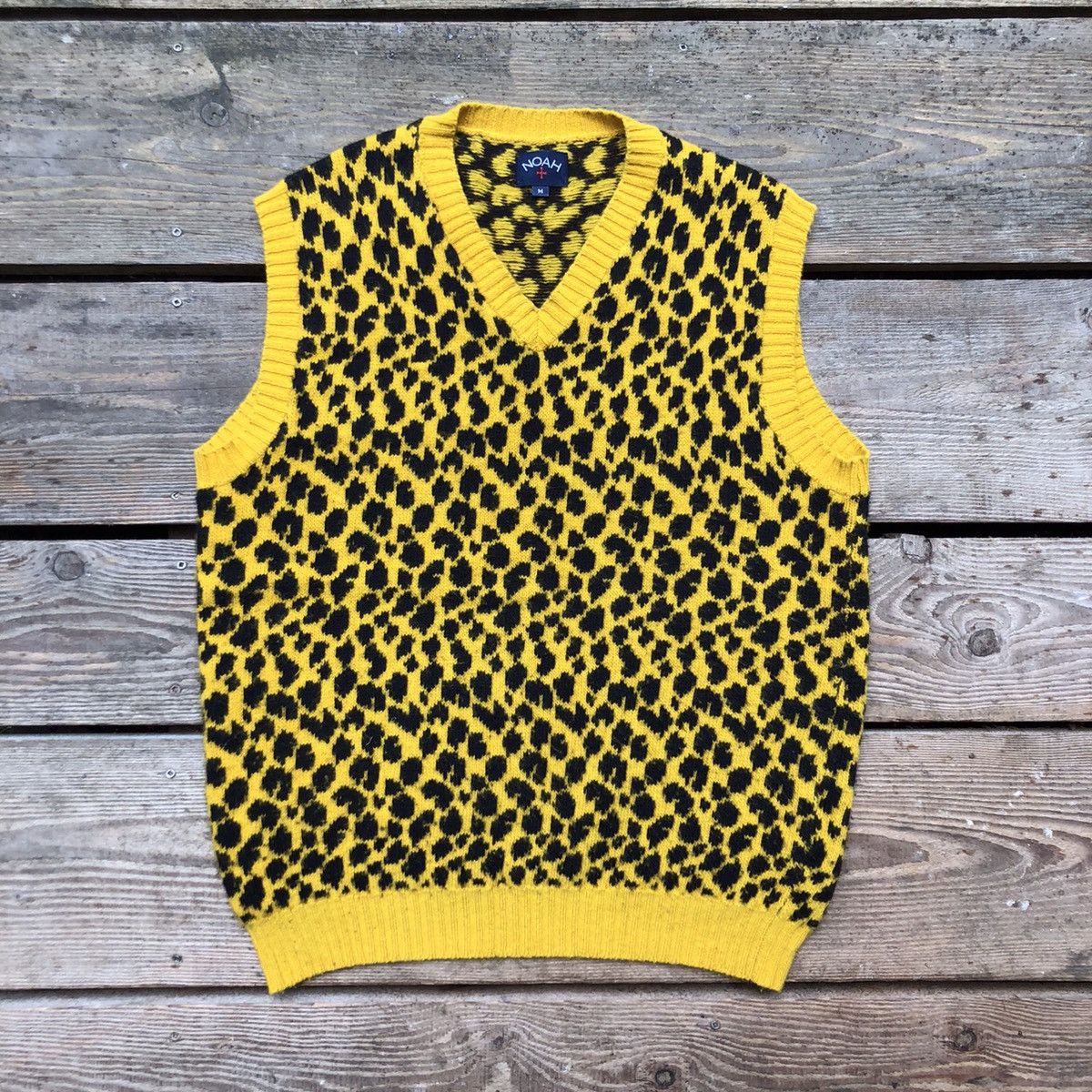 noah nyc Cheetah Lambswool Sweater Vest-