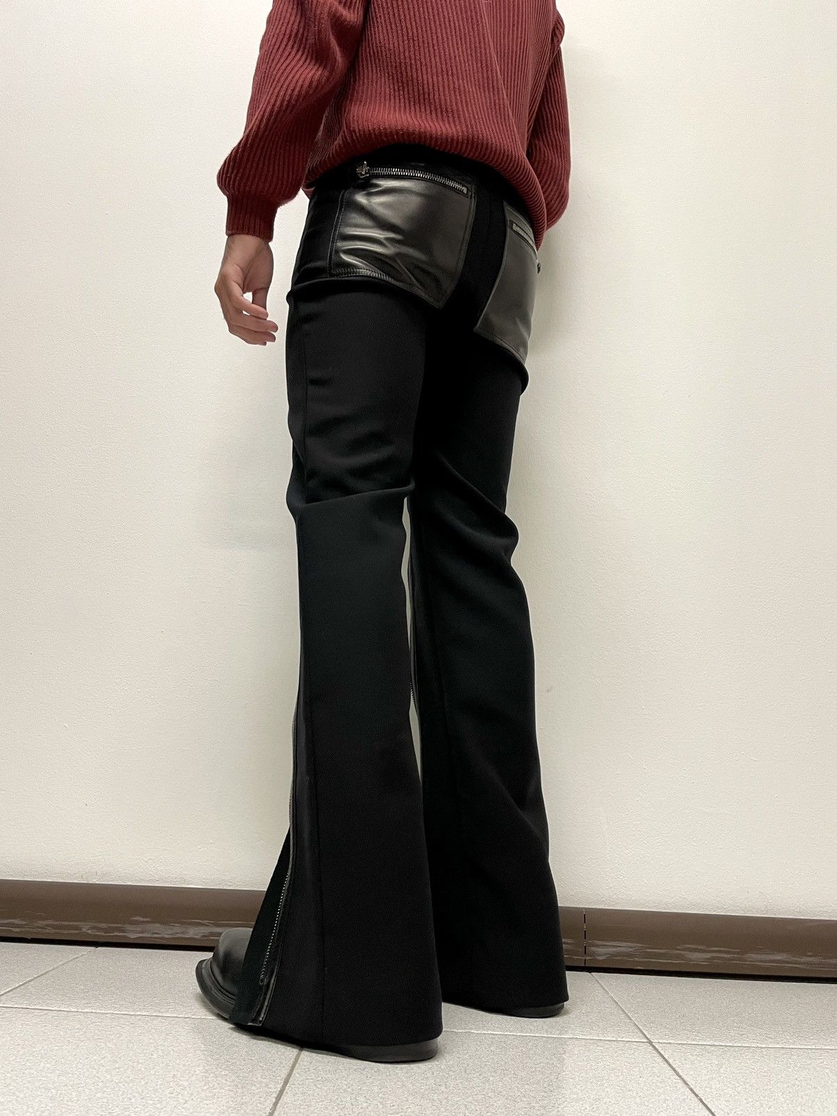 Gucci × Tom Ford FW2001 Tom Ford zipper runway leather wool pants archive Size 28" / US 6 / IT 42 - 6 Thumbnail