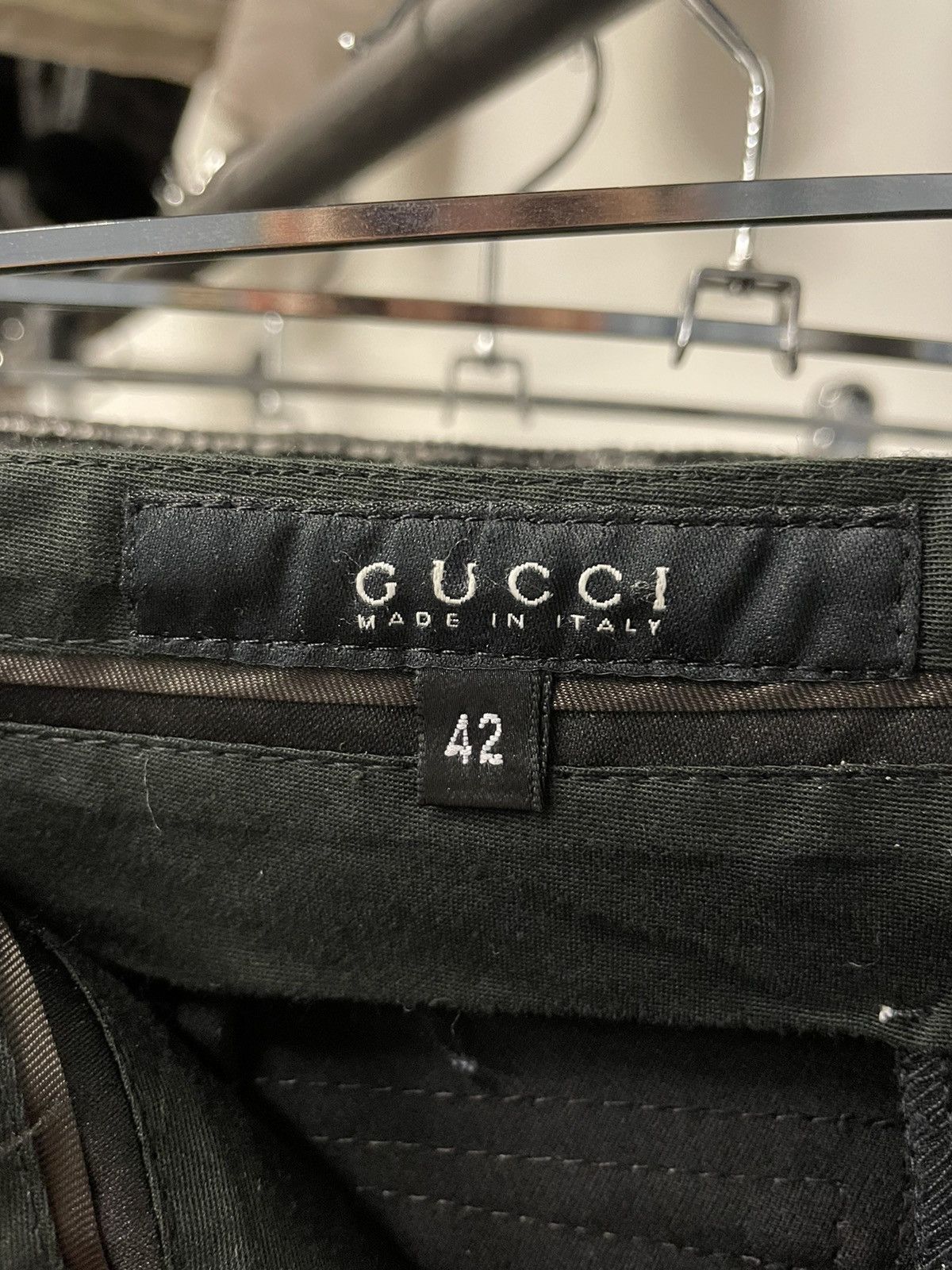 Gucci × Tom Ford FW2001 Tom Ford zipper runway leather wool pants archive Size 28" / US 6 / IT 42 - 19 Thumbnail