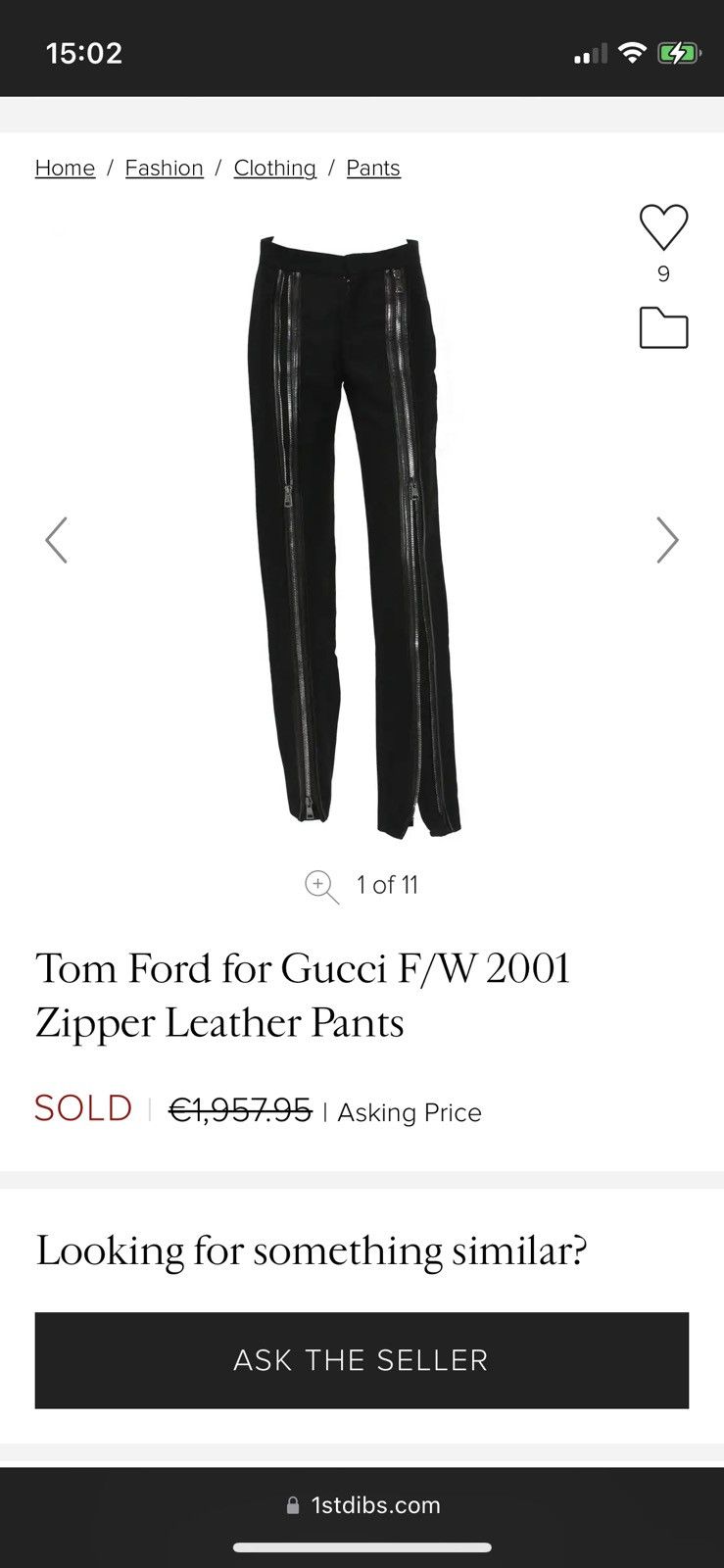 Gucci × Tom Ford FW2001 Tom Ford zipper runway leather wool pants archive Size 28" / US 6 / IT 42 - 3 Thumbnail