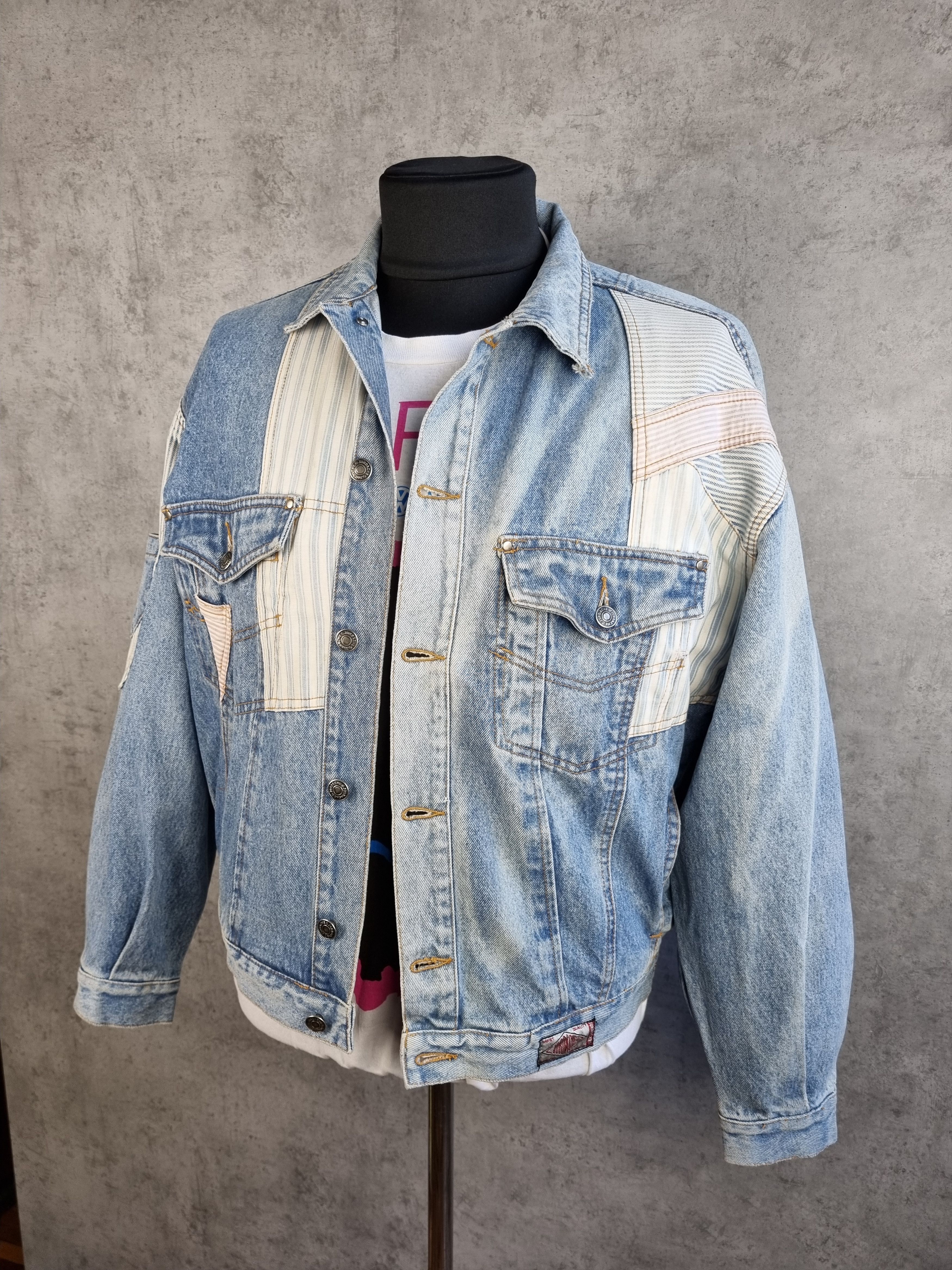 Japanese Brand × Jordache Rare 90s JORDACHE Patchwork Denim Multi pockets Jacket Size US M / EU 48-50 / 2 - 2 Thumbnail