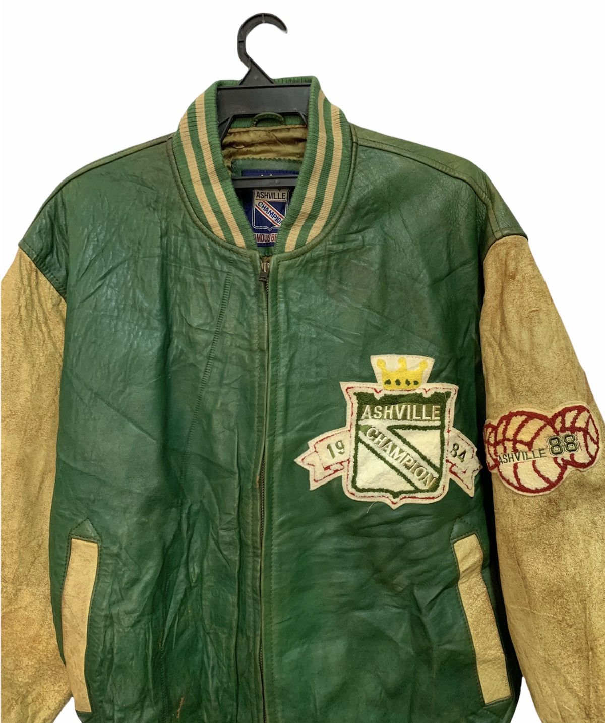 Genuine Leather Ashville Champion Leather Varsity Jacket Size US M / EU 48-50 / 2 - 2 Thumbnail