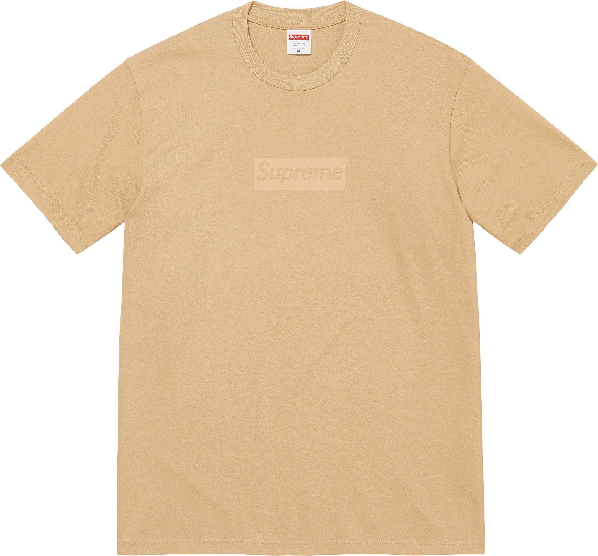 Image of Supreme Tonal Box Logo Tee (Khaki) S, Men's (Size Small)